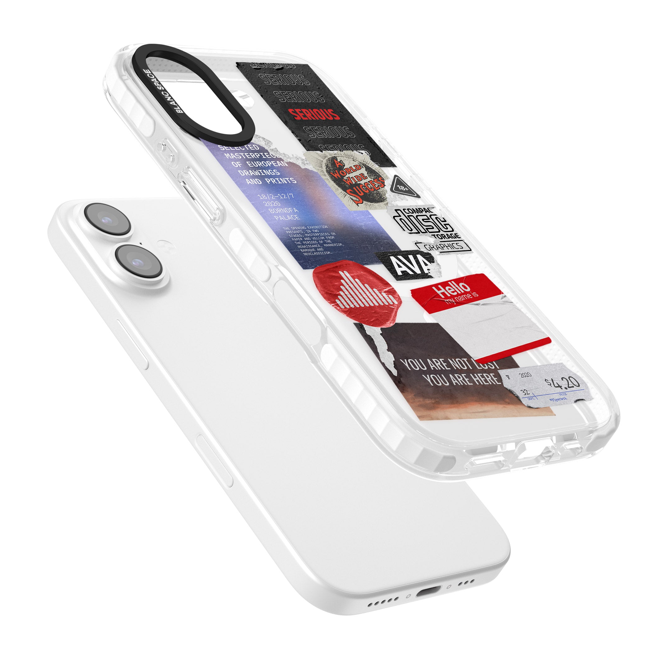 Red & Black Sticker Mix iPhone 17 Impact Pro Clear Phone Case Colours