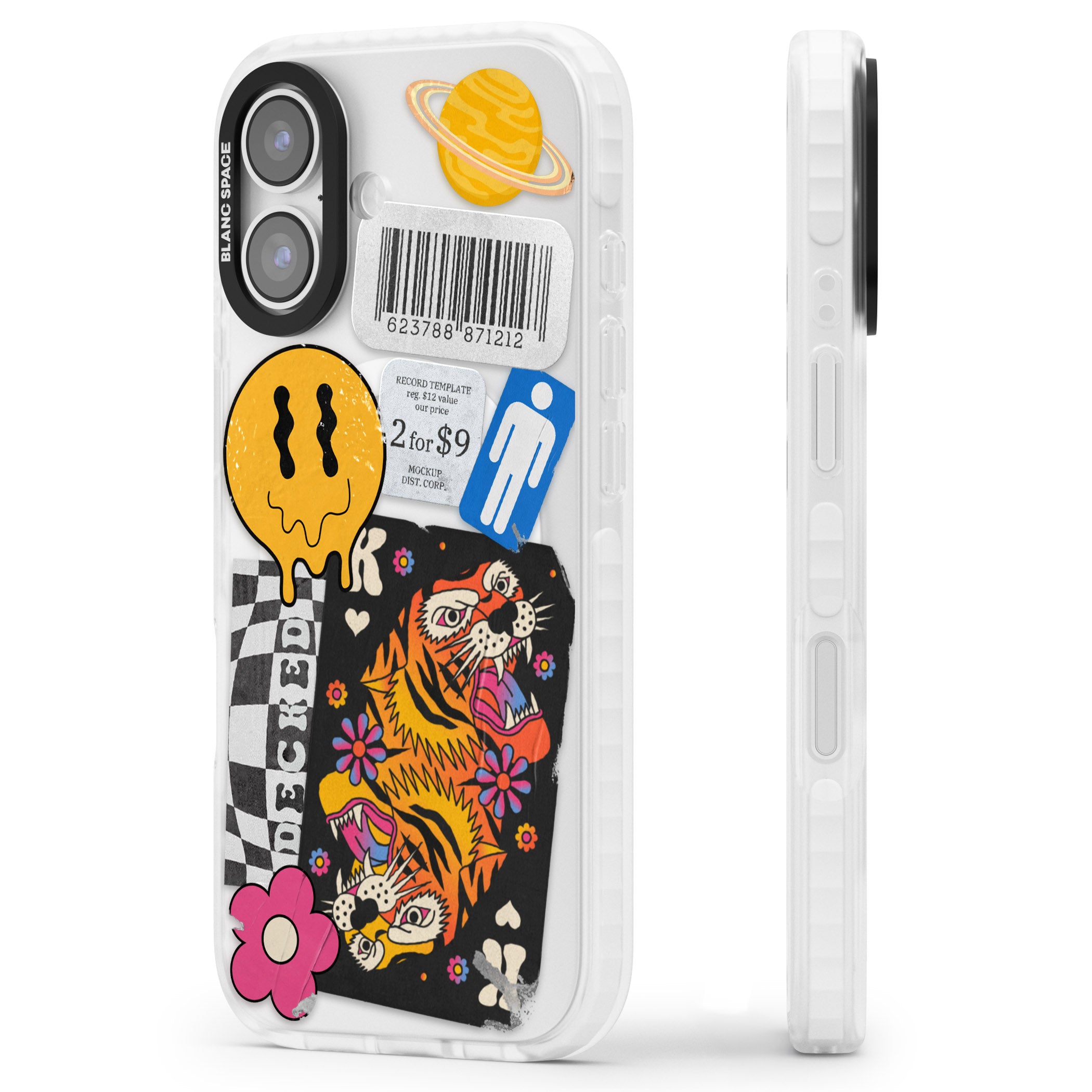 Electric Vibes iPhone 17 Impact Pro Clear Phone Case Side Profile