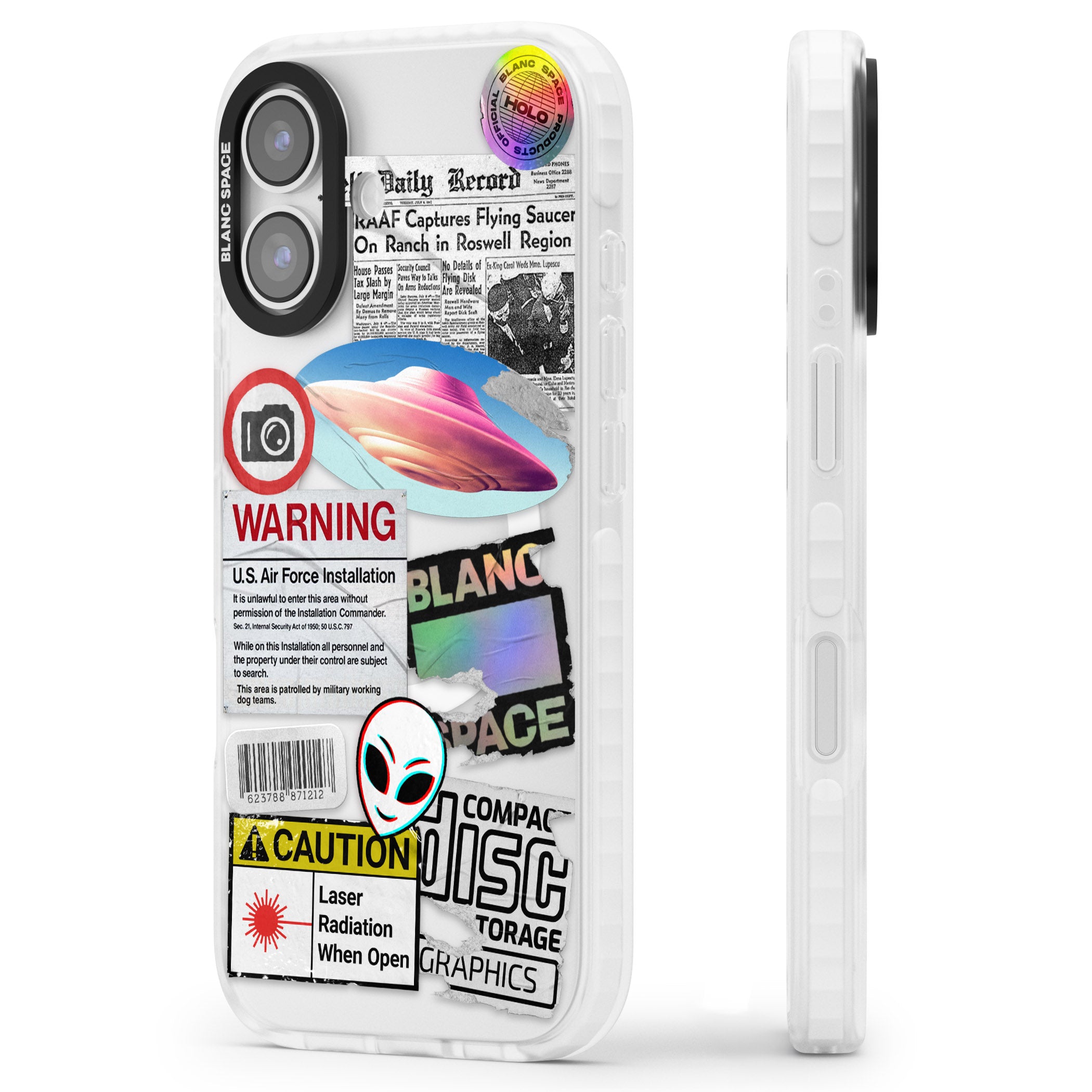 Cosmic Encounters iPhone 17 Impact Pro Clear Phone Case Side Profile