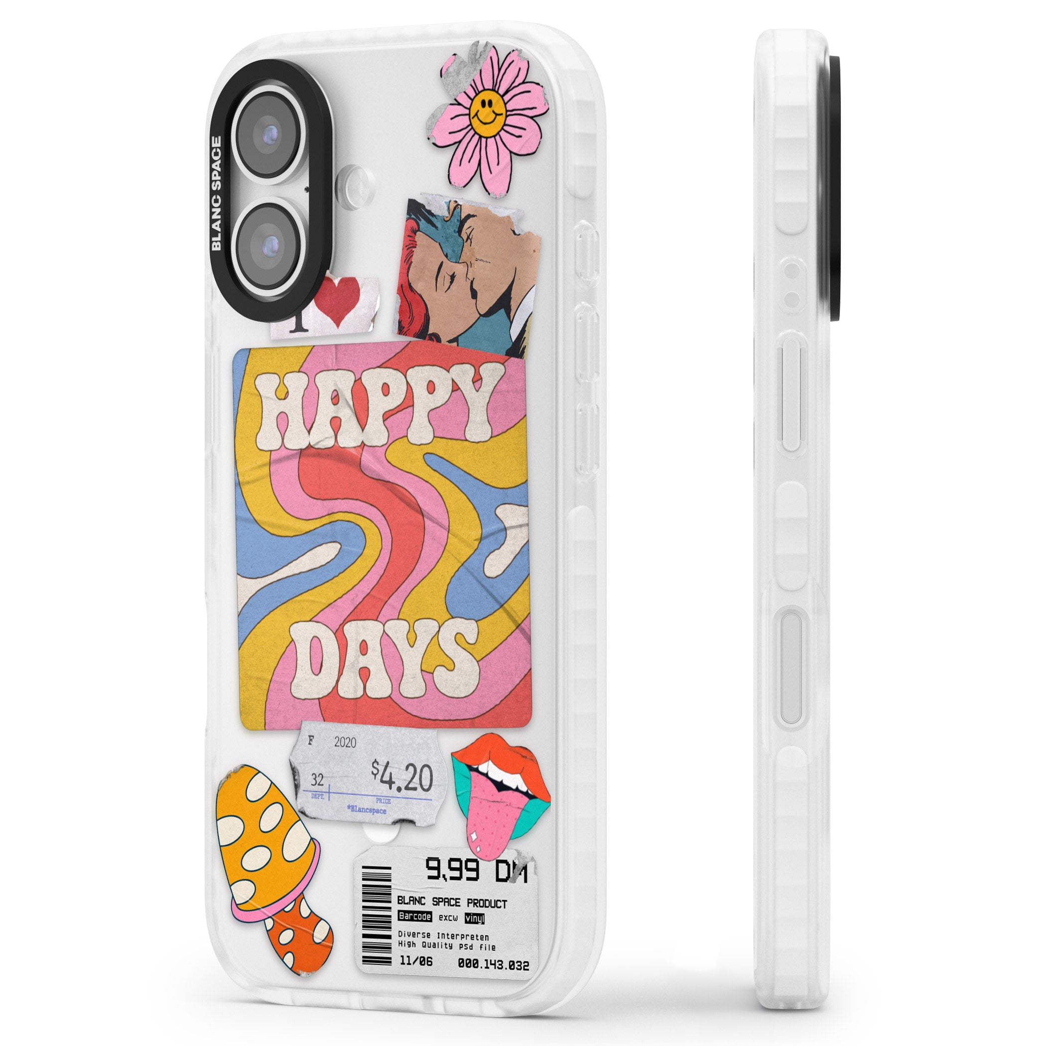 Groovy Trip iPhone 17 Impact Pro Clear Phone Case Side Profile