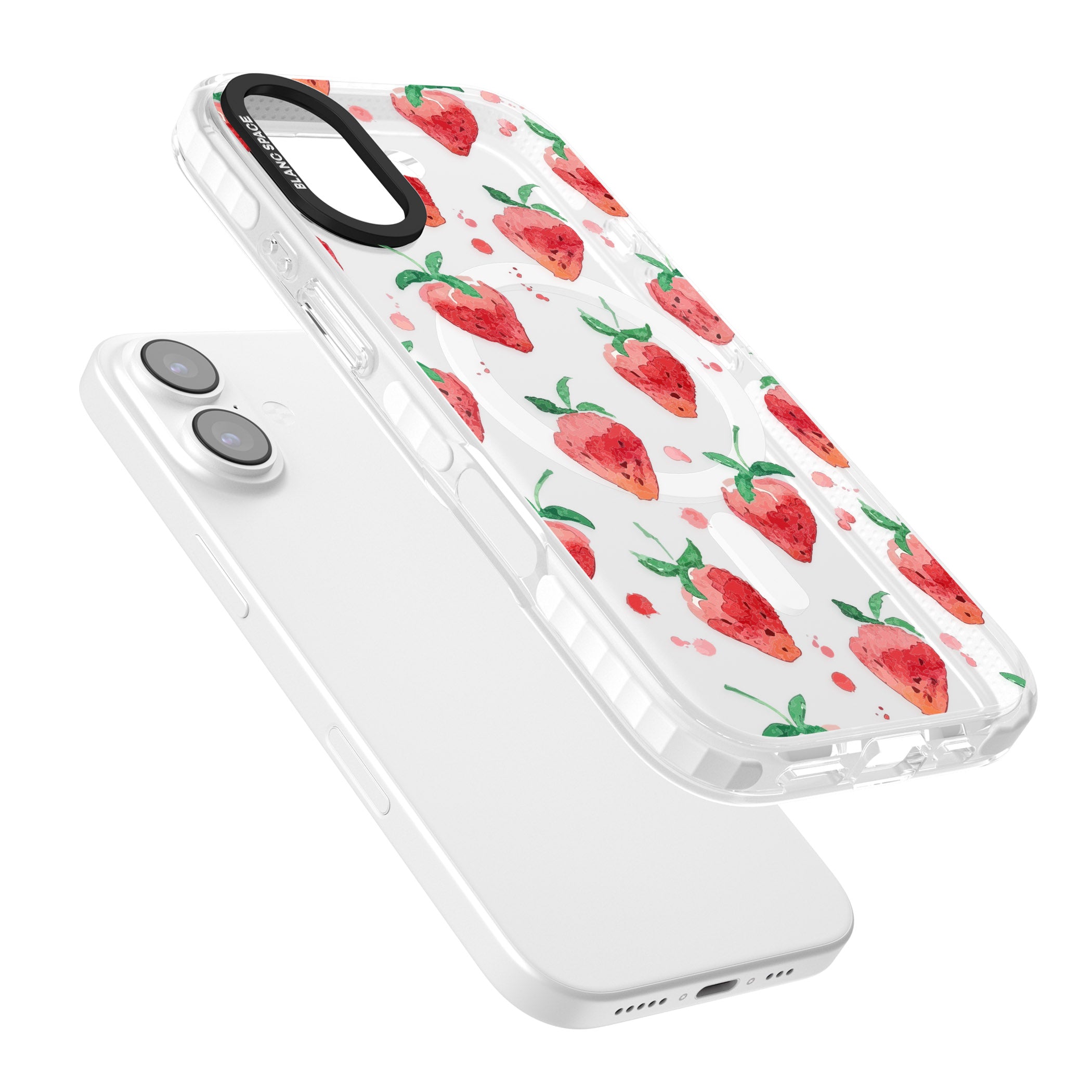 Strawberry Watercolour iPhone 17 Impact Pro Clear Phone Case Colours