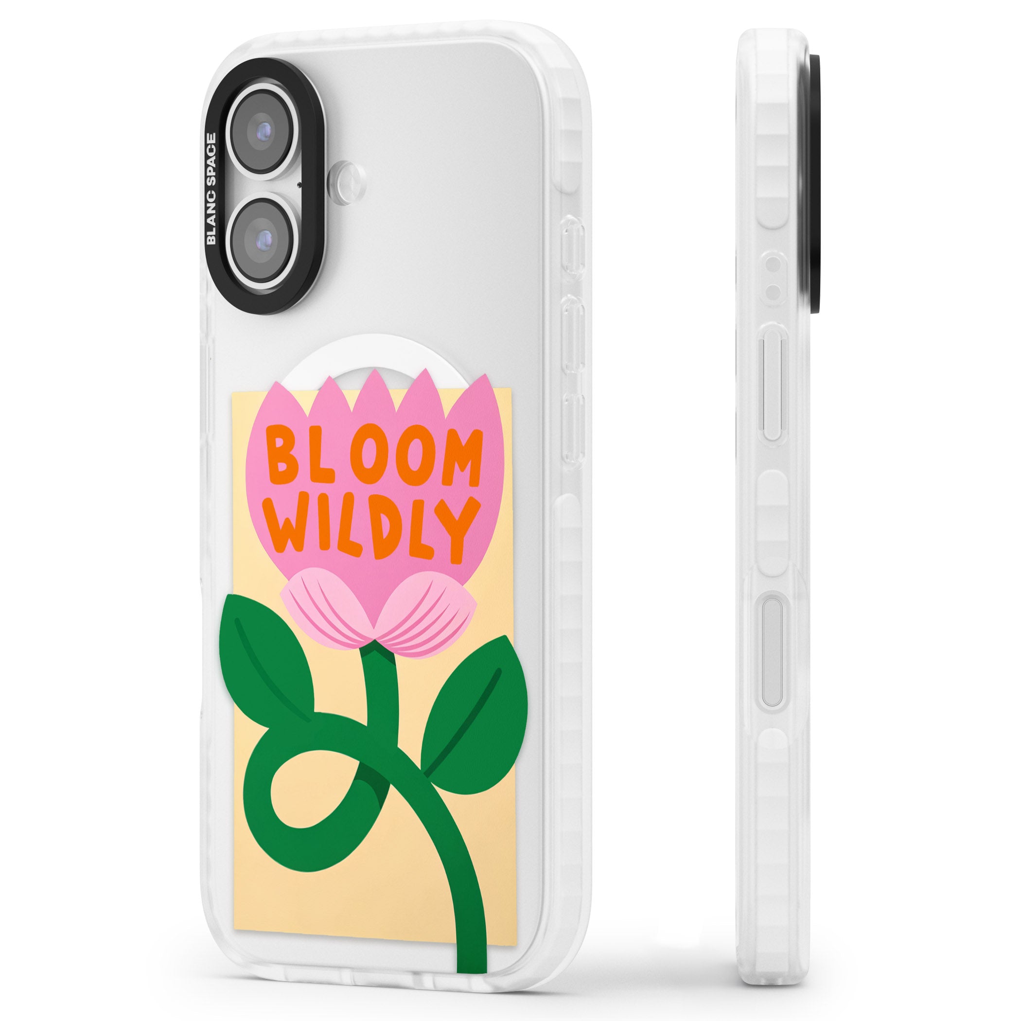 Bloom Wildly iPhone 17 Impact Pro Clear Phone Case Side Profile