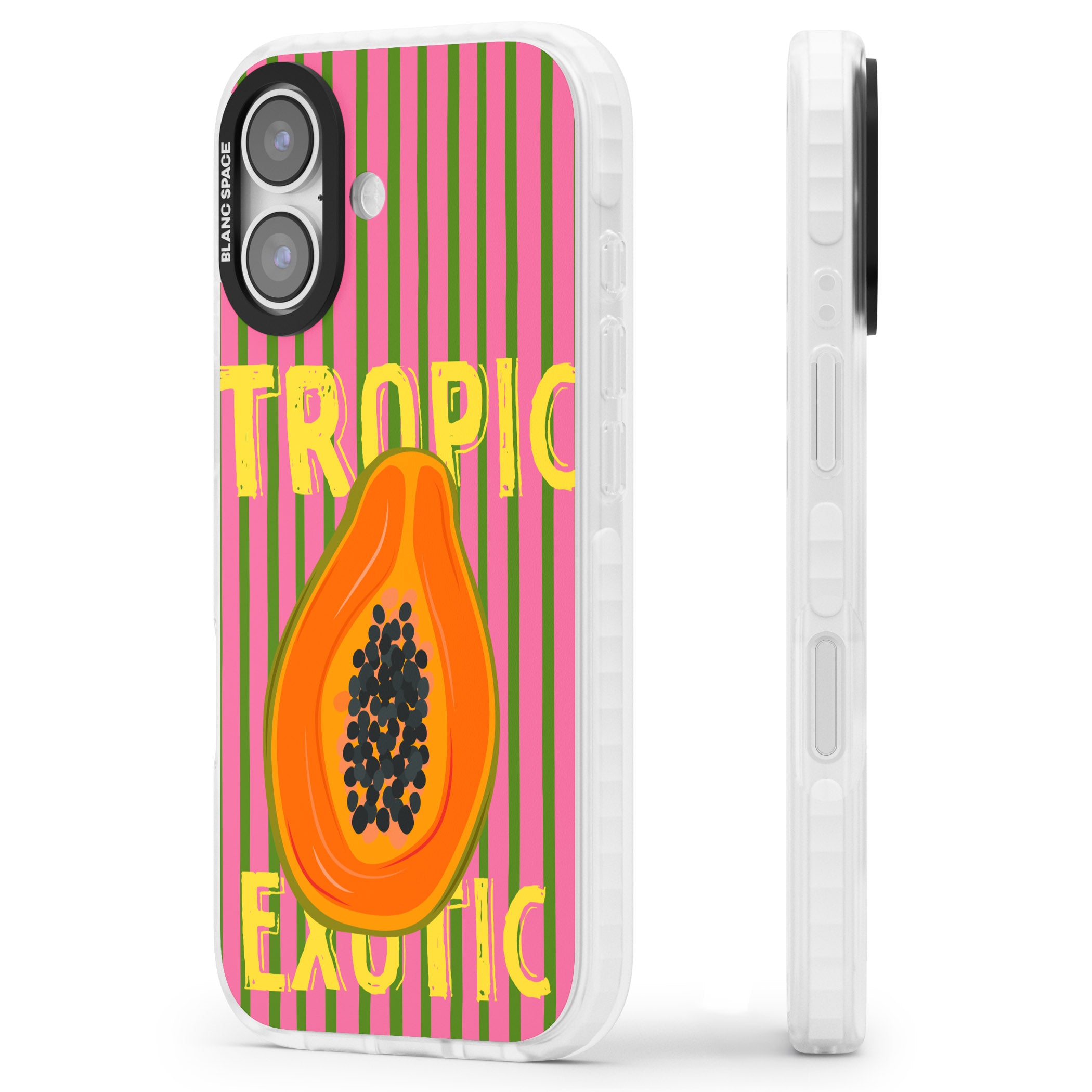Tropic Exotic iPhone 17 Impact Pro Clear Phone Case Side Profile