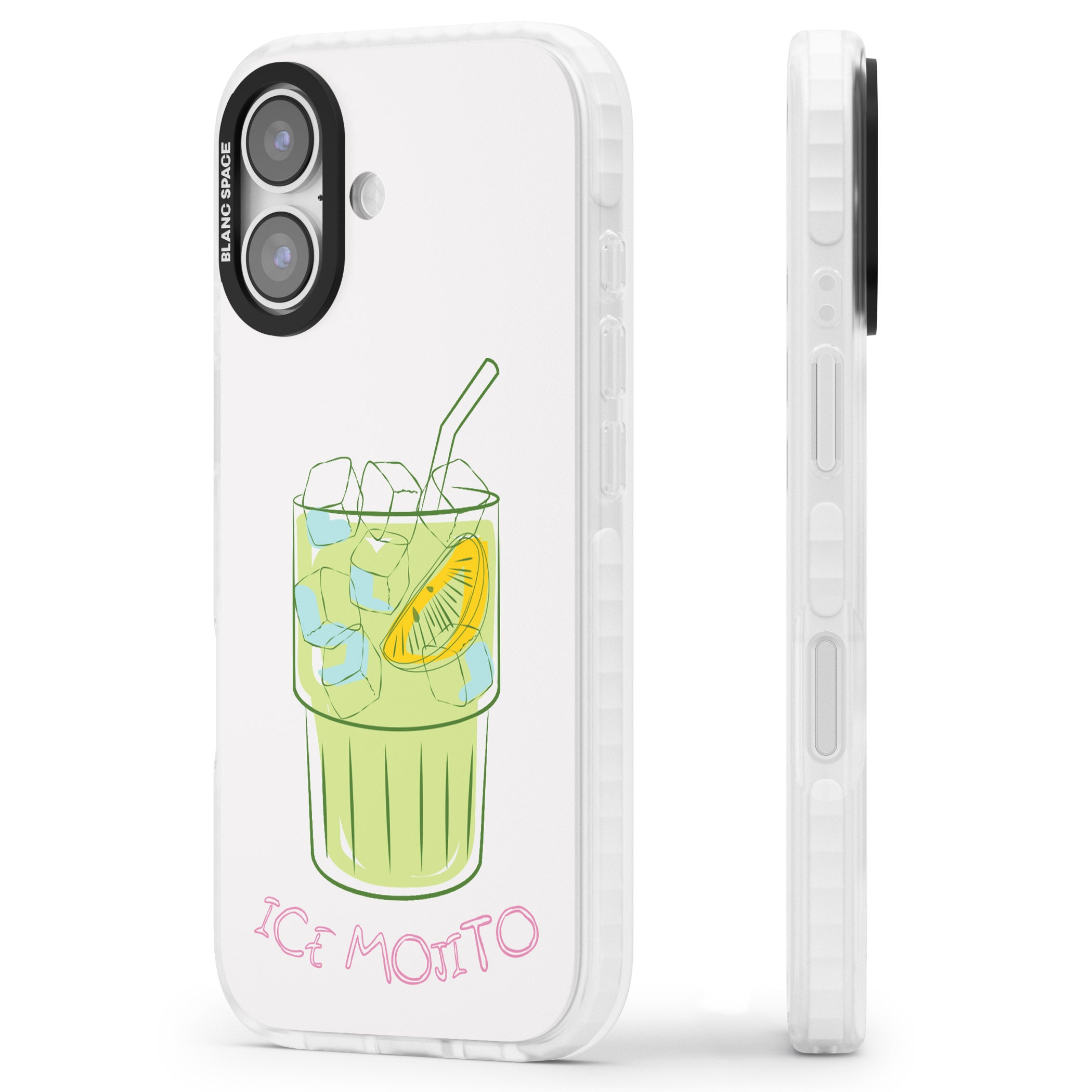 Ice Mojito iPhone 17 Impact Pro Clear Phone Case Side Profile