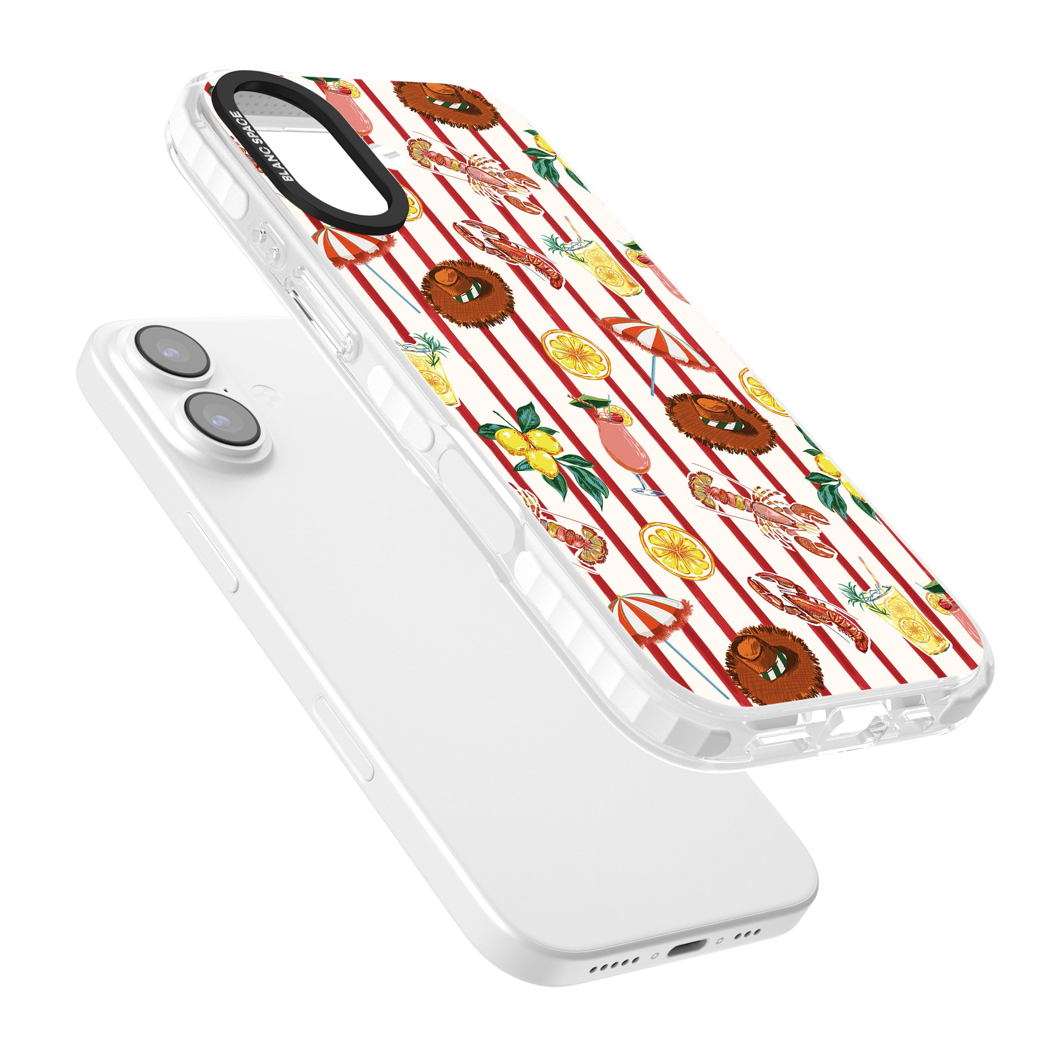 Italian Beach Pattern iPhone 17 Impact Pro Clear Phone Case Colours