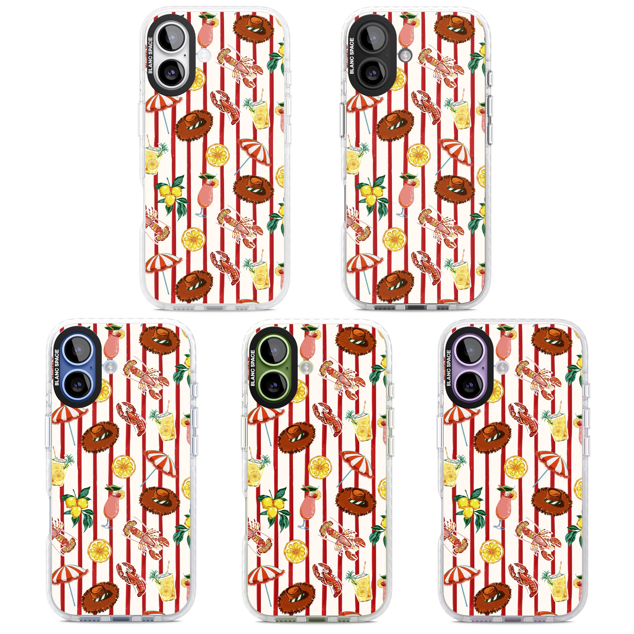 Italian Beach Pattern iPhone 17 Impact Pro Clear Phone Case APT Impact Protection