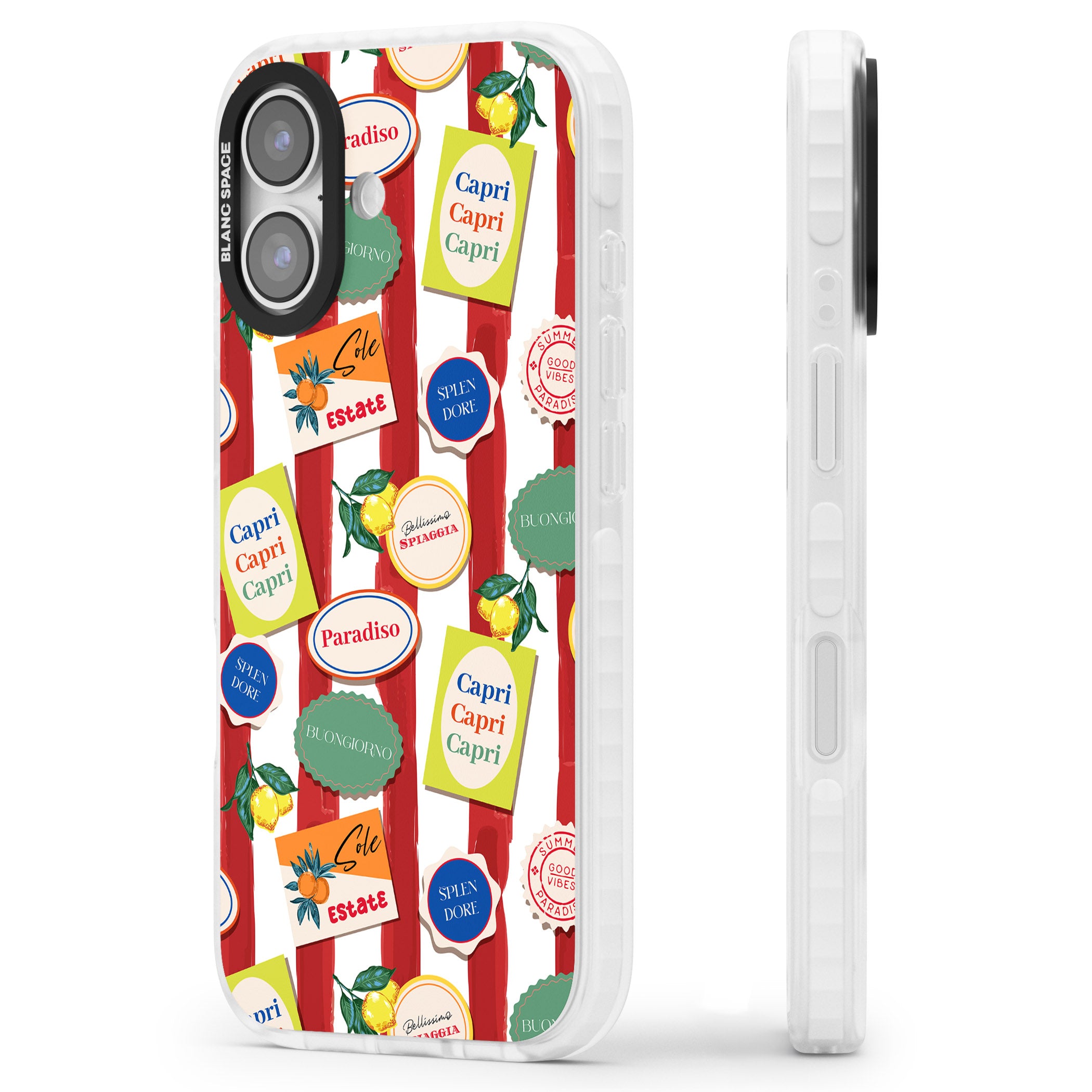 Capri iPhone 17 Impact Pro Clear Phone Case Side Profile