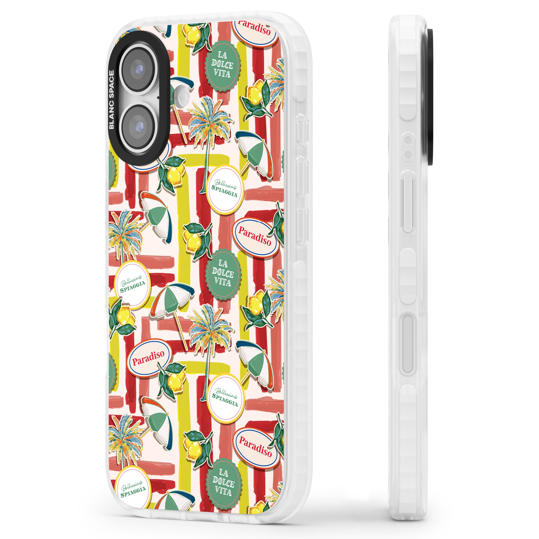 Paradiso Vibes iPhone 17 Impact Pro Clear Phone Case Side Profile