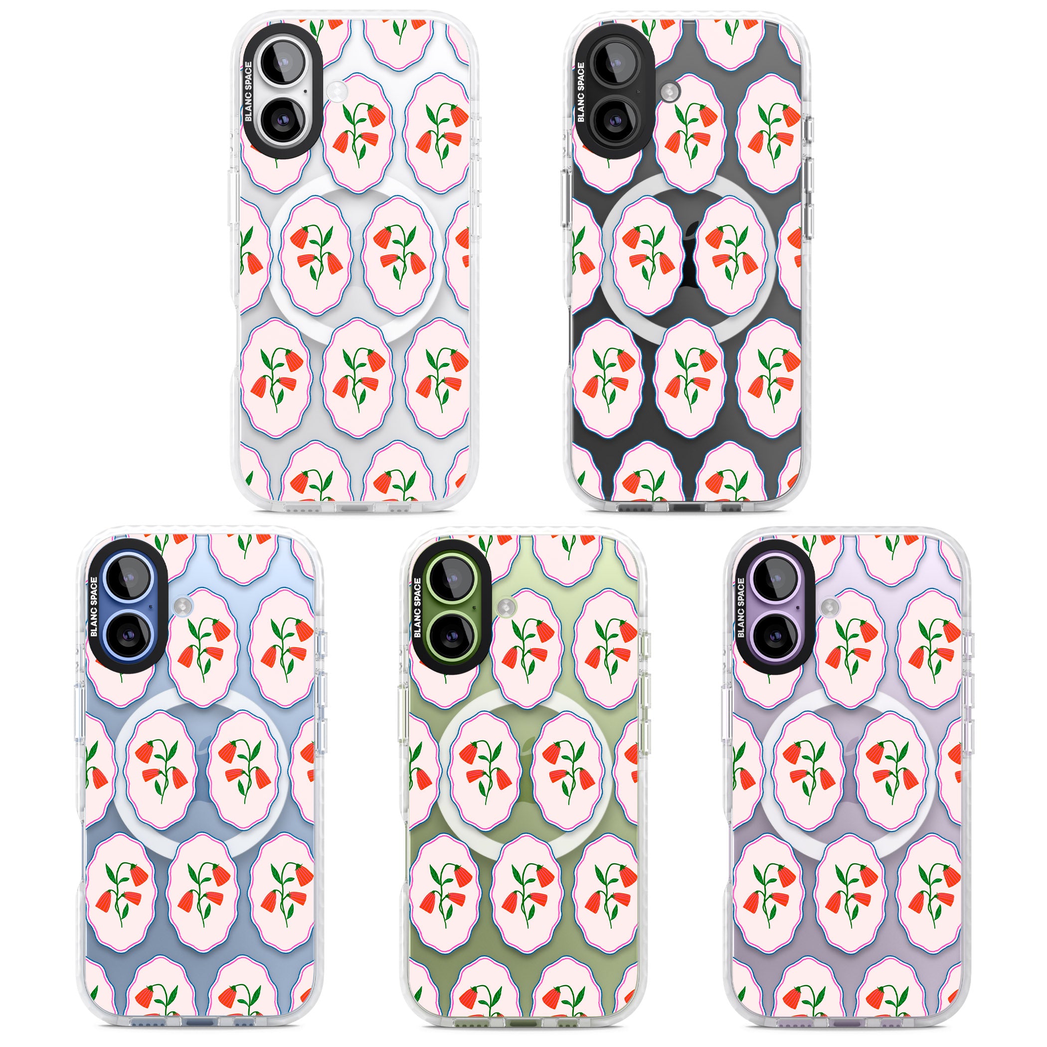 Rose Stamps iPhone 17 Impact Pro Clear Phone Case APT Impact Protection