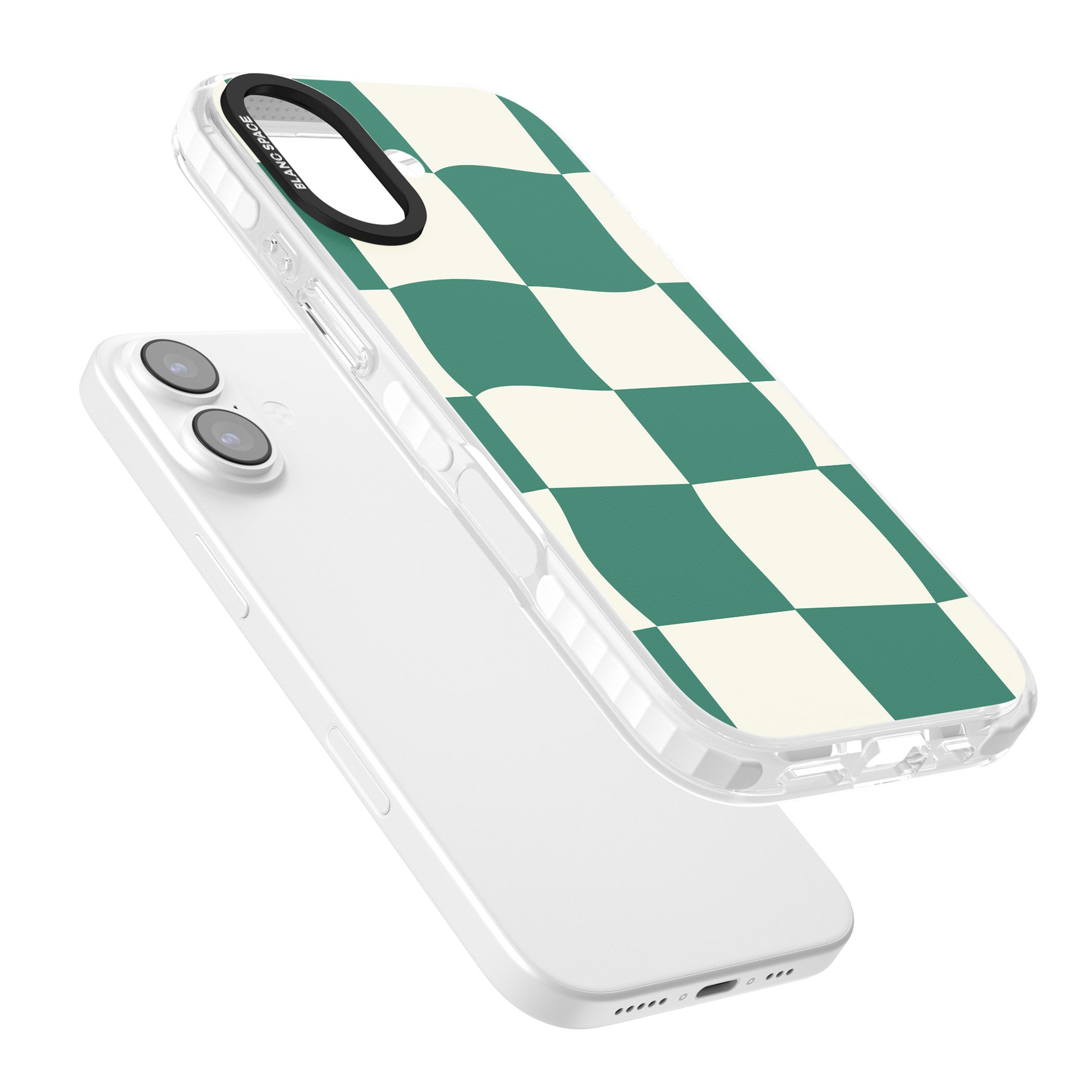 Green & Cream Wavy Check iPhone 17 Impact Pro Clear Phone Case Colours