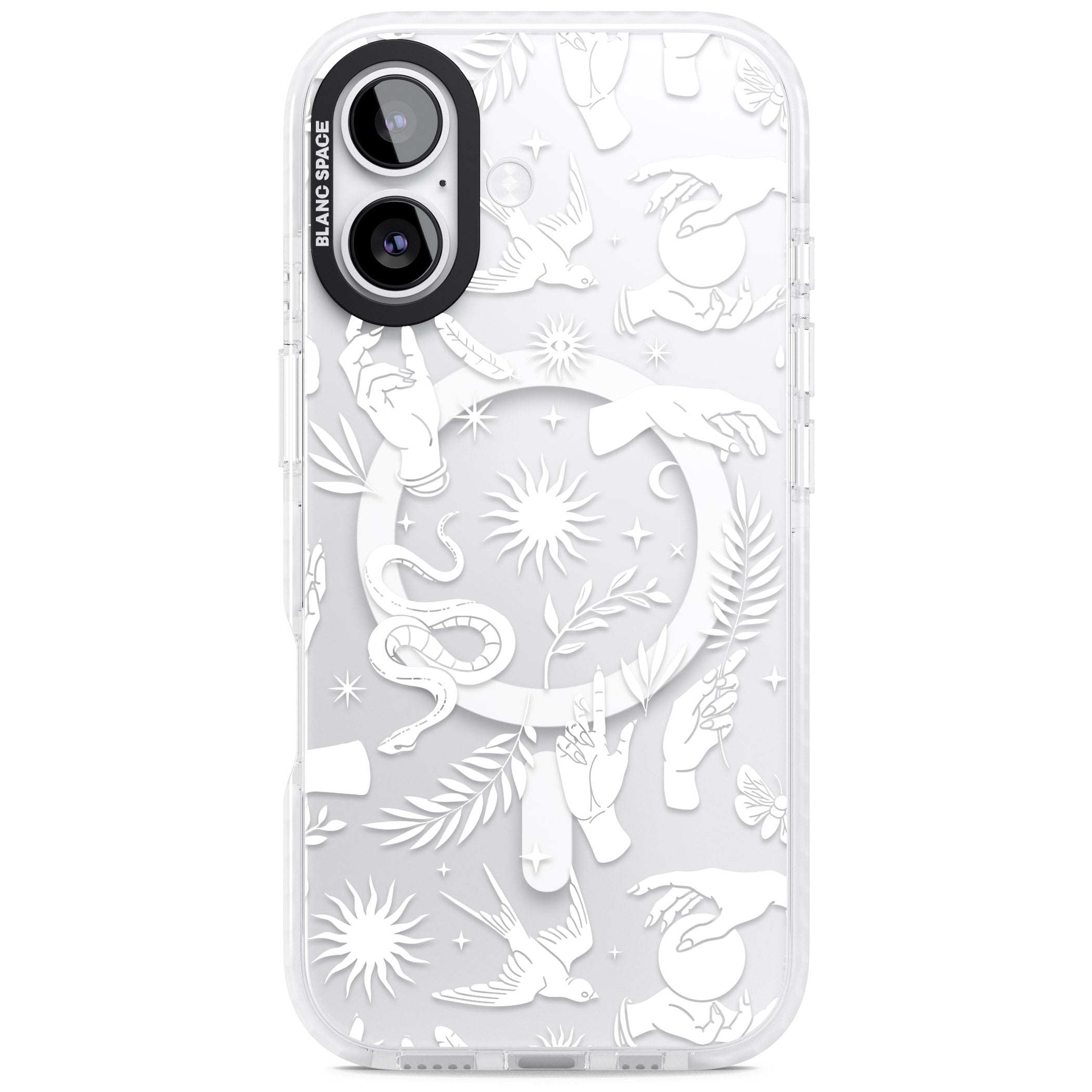 Celestial Pattern (White) iPhone 17 Impact Pro Clear Phone Case