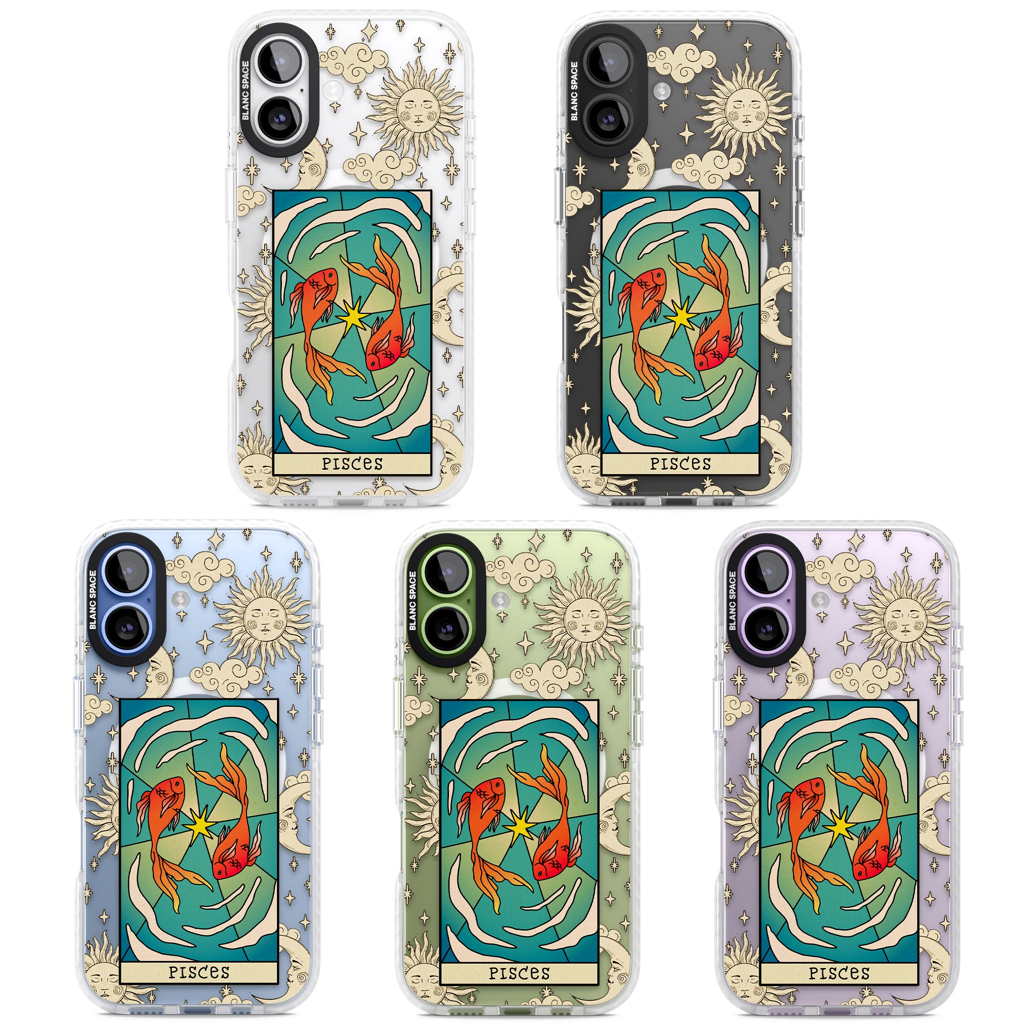 Celestial Zodiac Pisces iPhone 17 Impact Pro Clear Phone Case APT Impact Protection