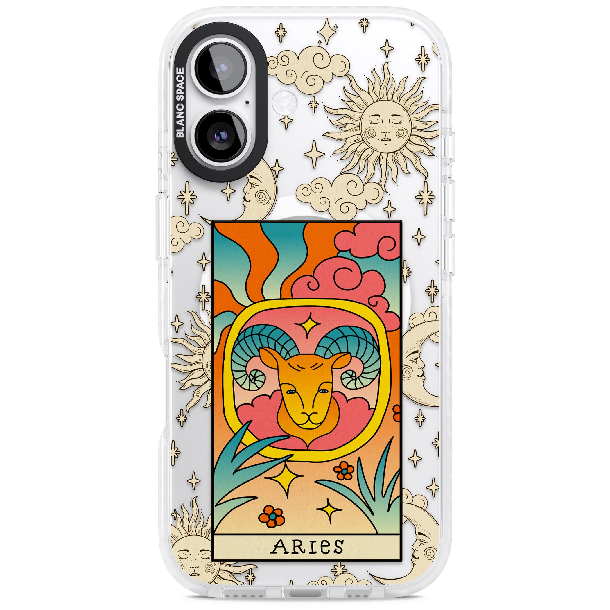 Celestial Zodiac Aries iPhone 17 Impact Pro Clear Phone Case