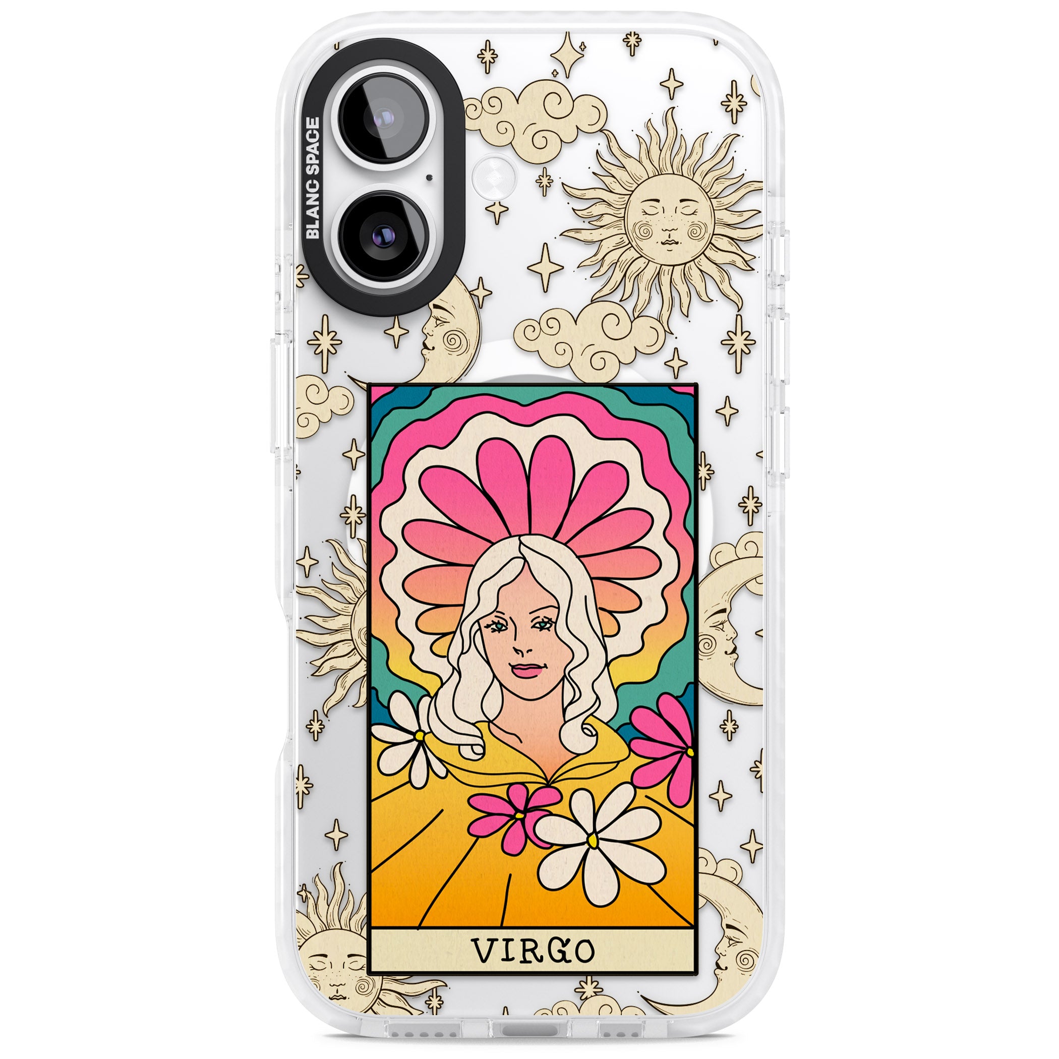 Celestial Zodiac Virgo iPhone 17 Impact Pro Clear Phone Case