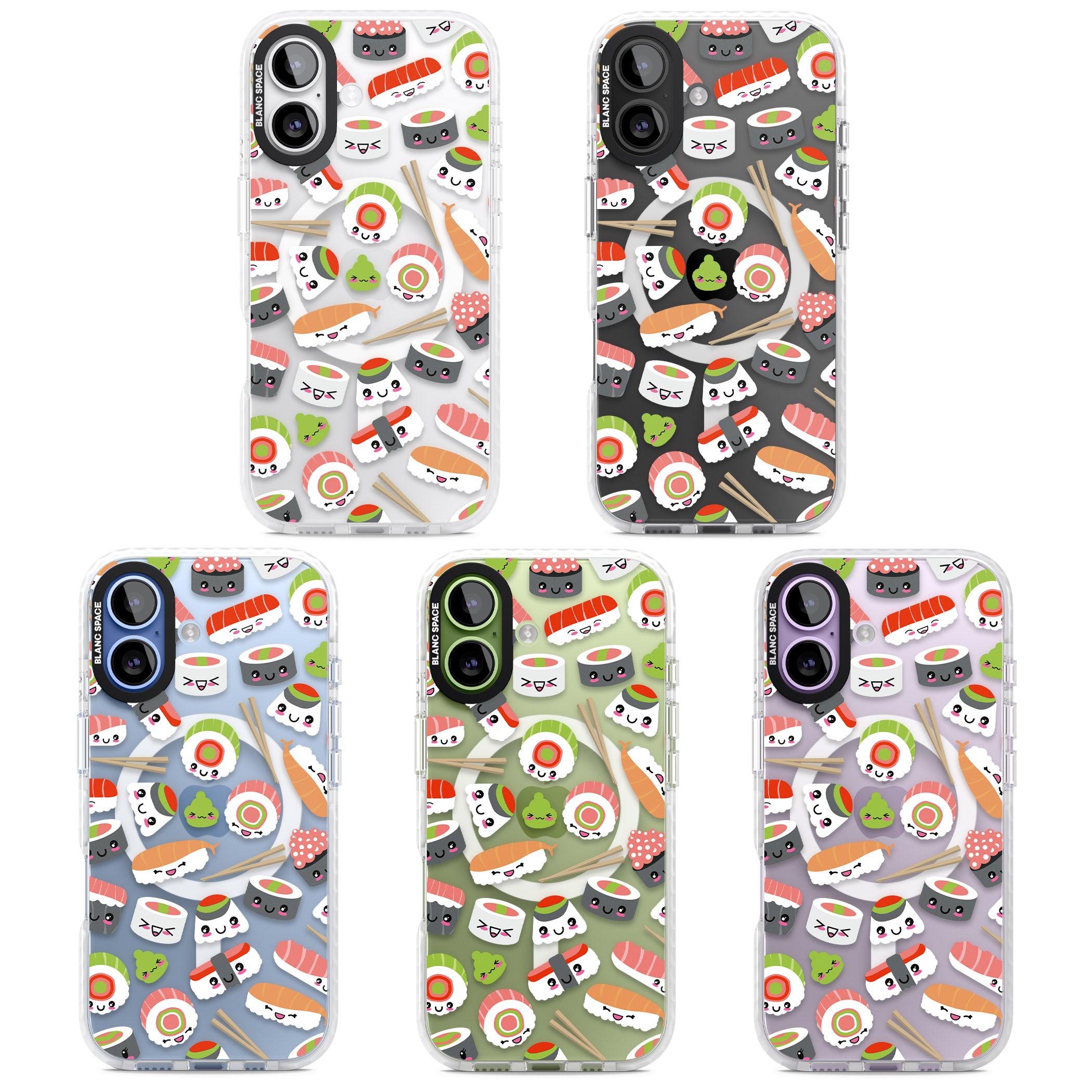 Kawaii Sushi Party iPhone 17 Impact Pro Clear Phone Case APT Impact Protection