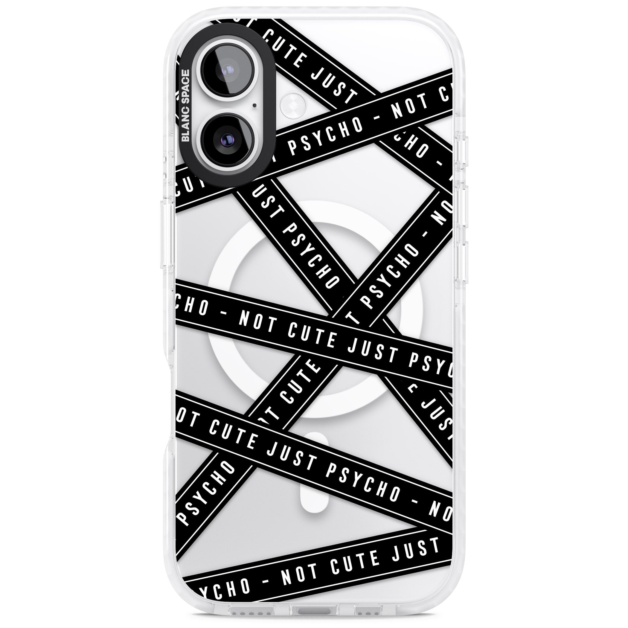 Not Cute Just Psycho iPhone 17 Impact Pro Clear Phone Case