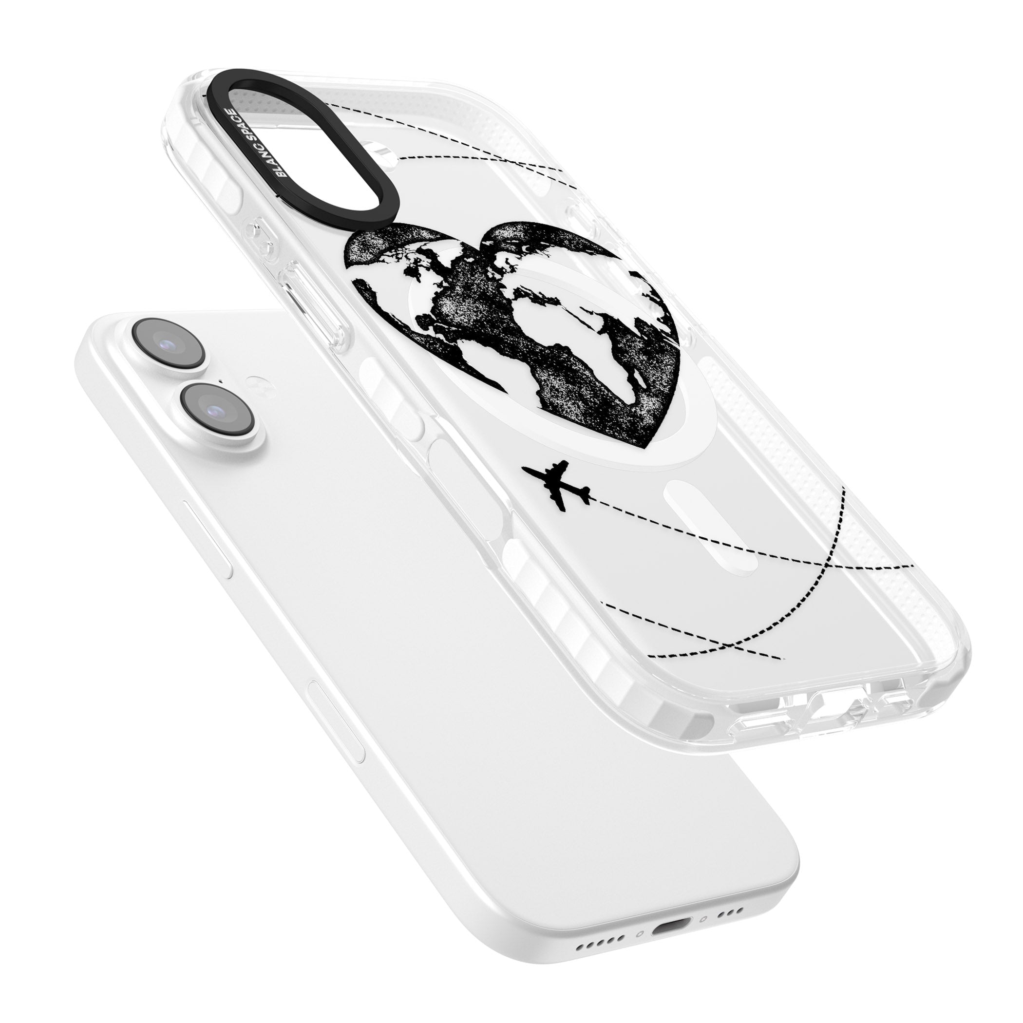 Globe Heart iPhone 17 Impact Pro Clear Phone Case Colours