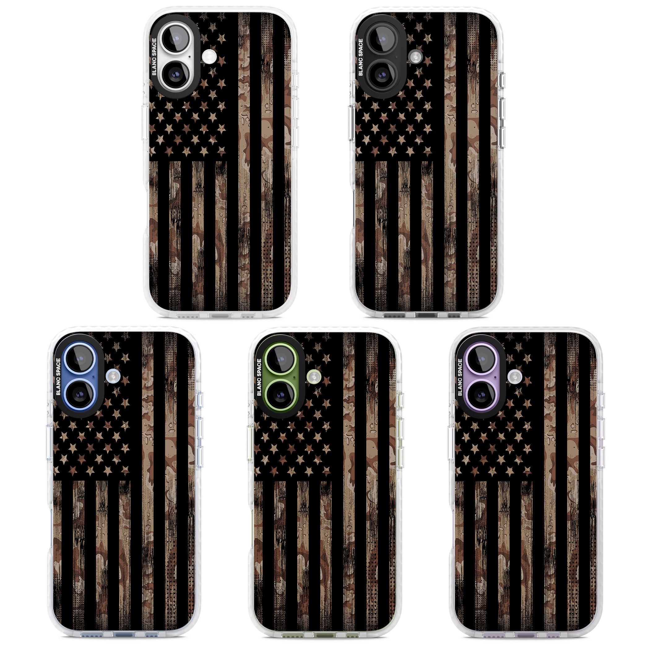 American Flag Camo iPhone 17 Impact Pro Clear Phone Case APT Impact Protection