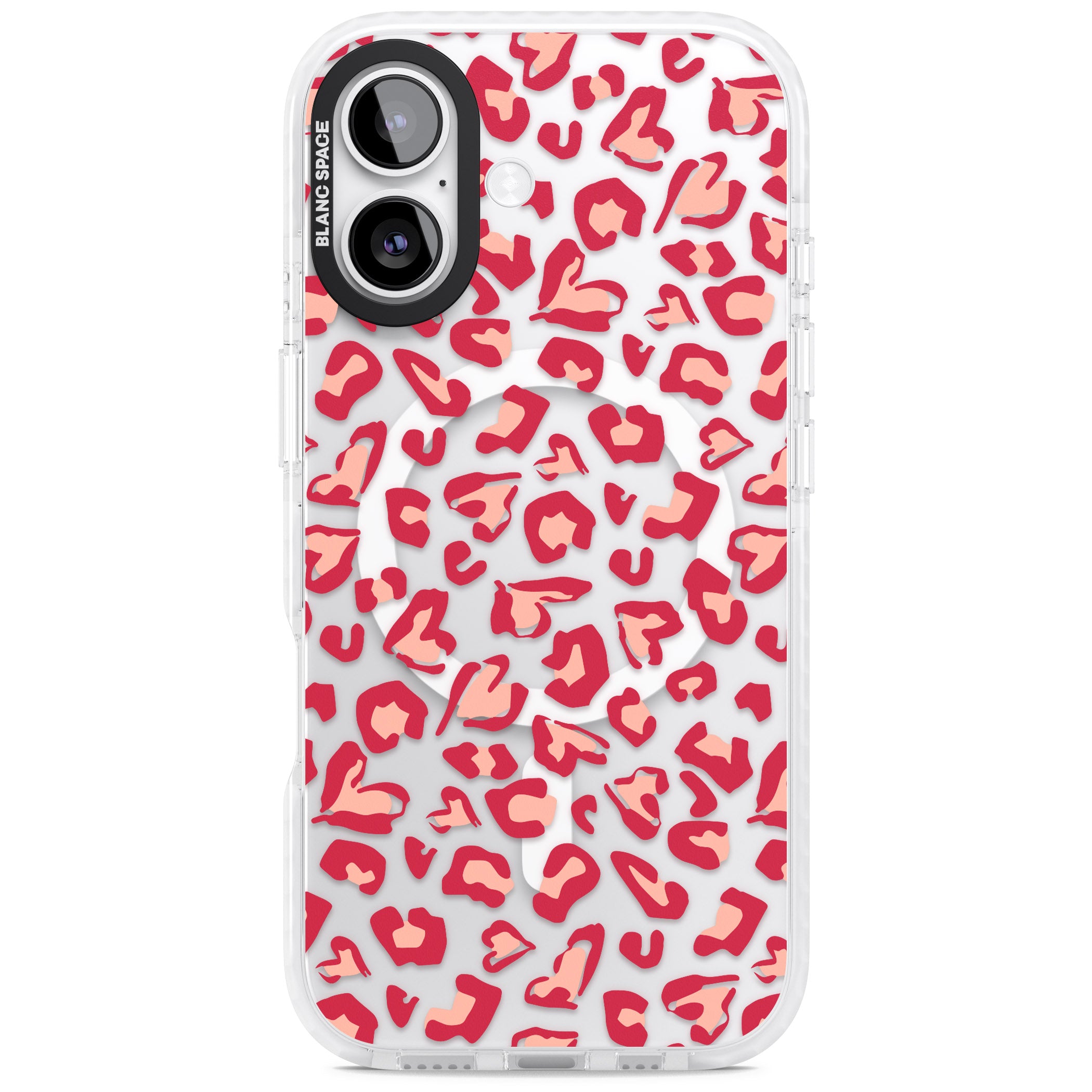 Heart Leopard Print iPhone 17 Impact Pro Clear Phone Case
