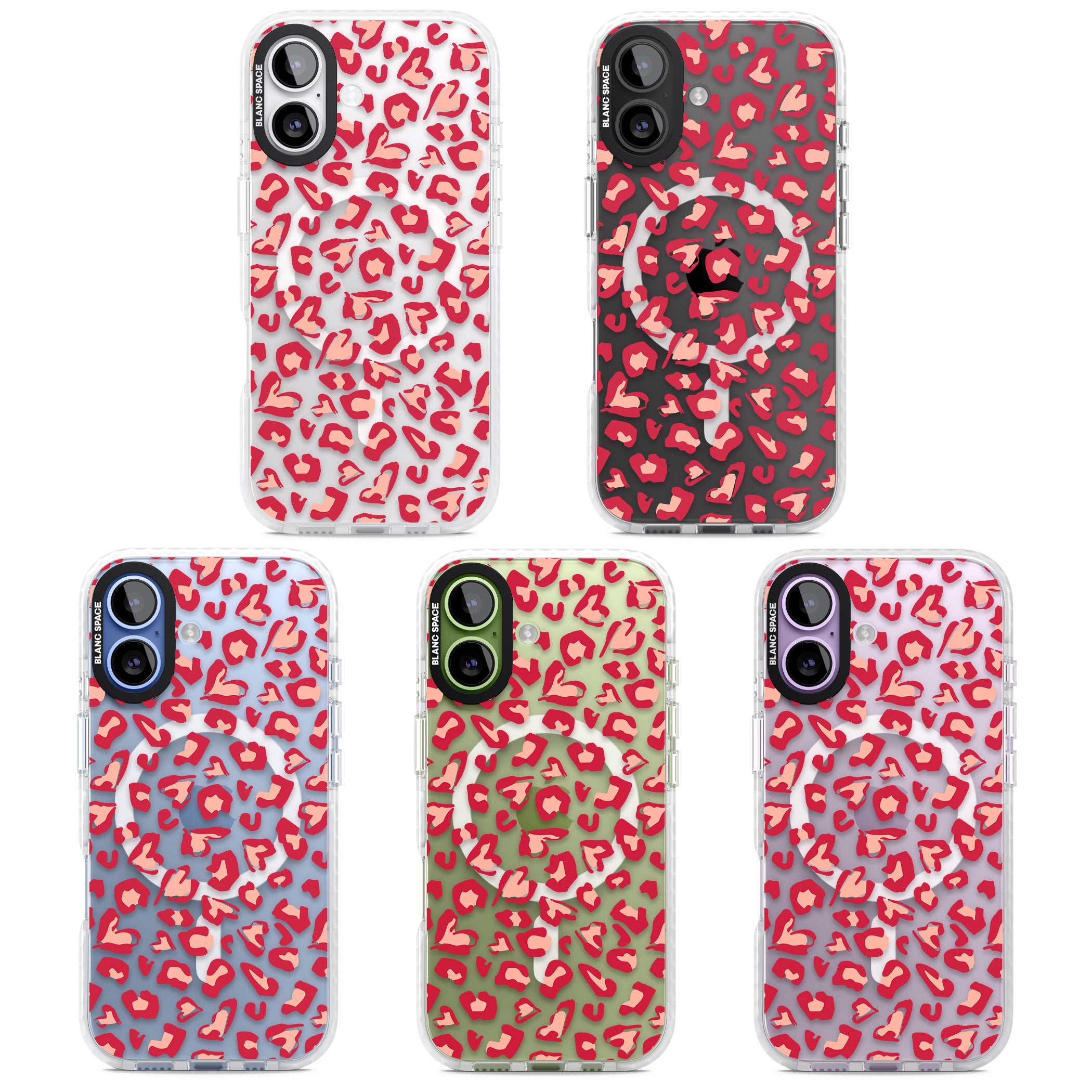 Heart Leopard Print iPhone 17 Impact Pro Clear Phone Case APT Impact Protection