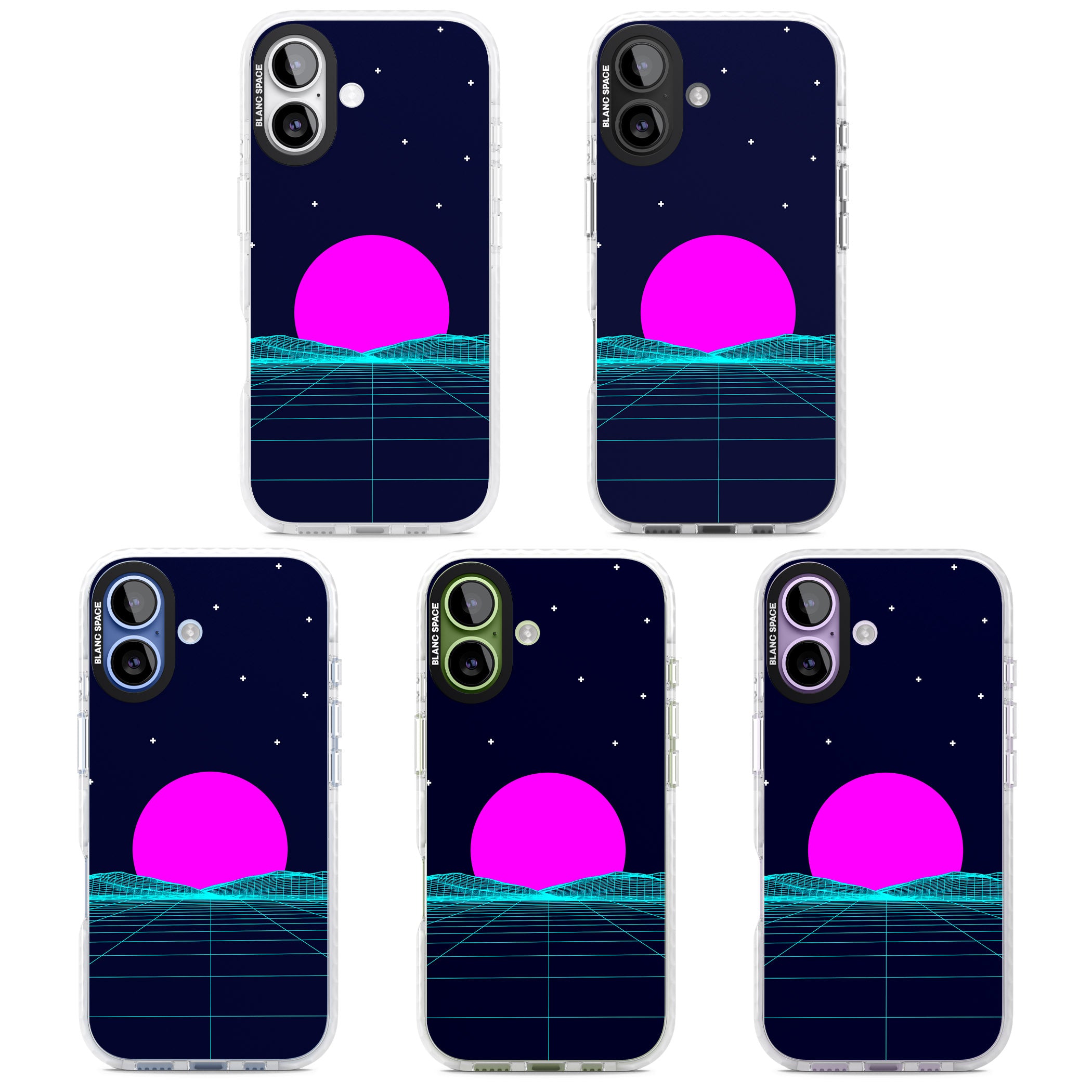 Miami Sunset Vaporwave iPhone 17 Impact Pro Clear Phone Case APT Impact Protection