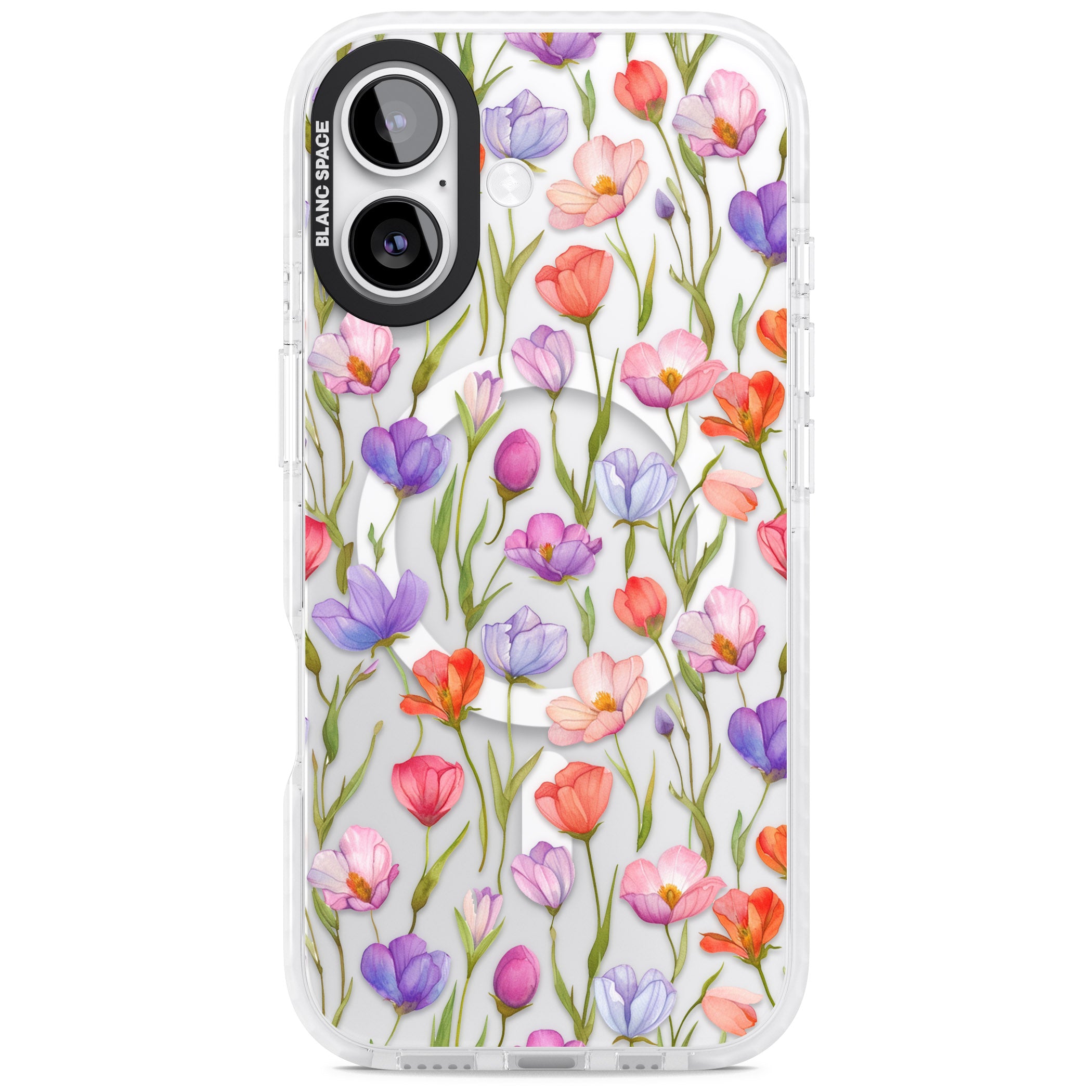 Red, Pink & Purple Flowers iPhone 17 Impact Pro Clear Phone Case