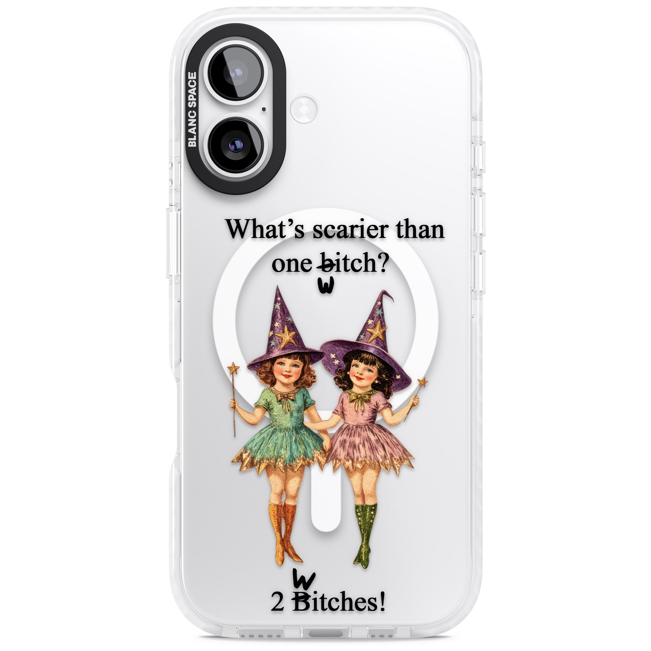Two Witches iPhone 17 Impact Pro Clear Phone Case