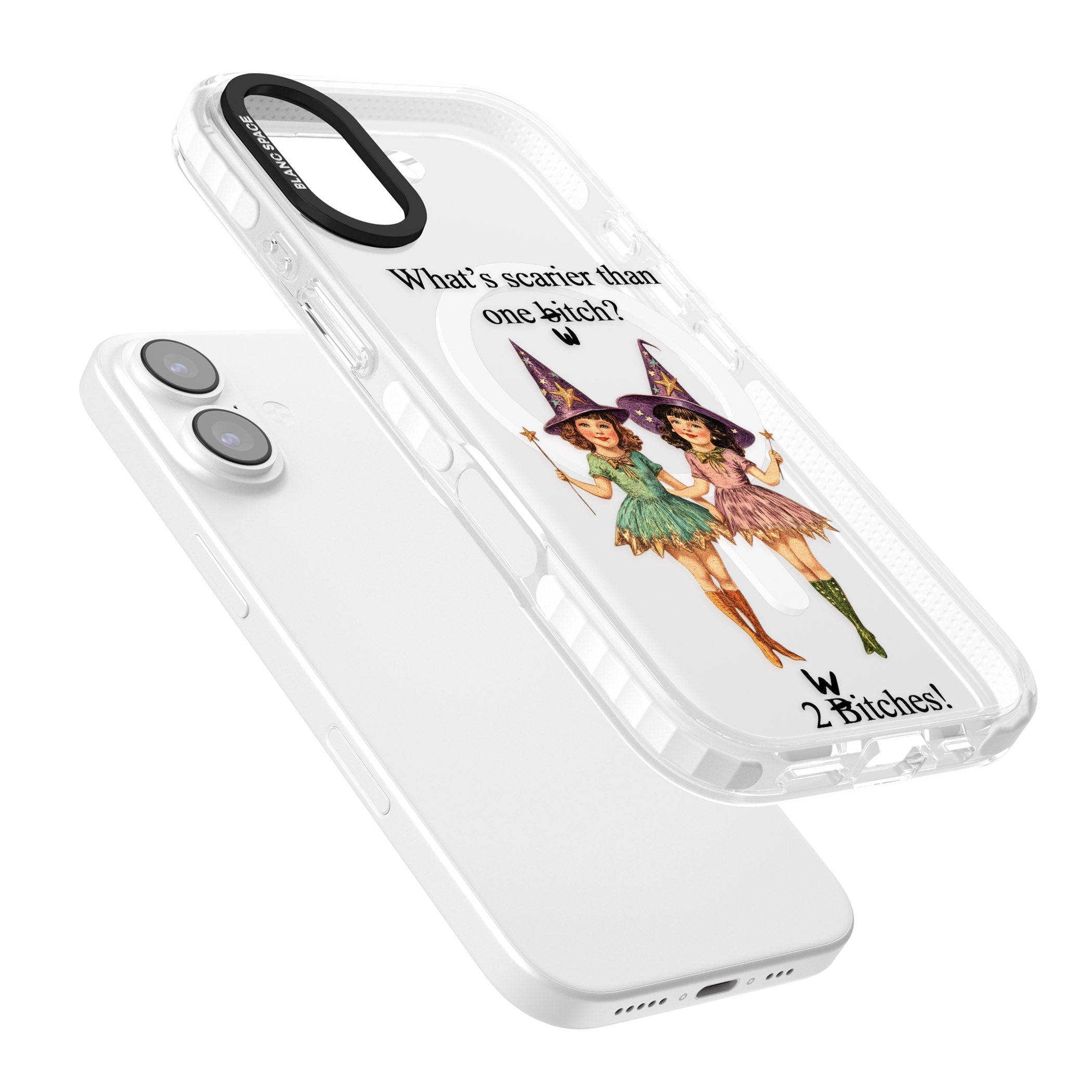 Two Witches iPhone 17 Impact Pro Clear Phone Case Colours