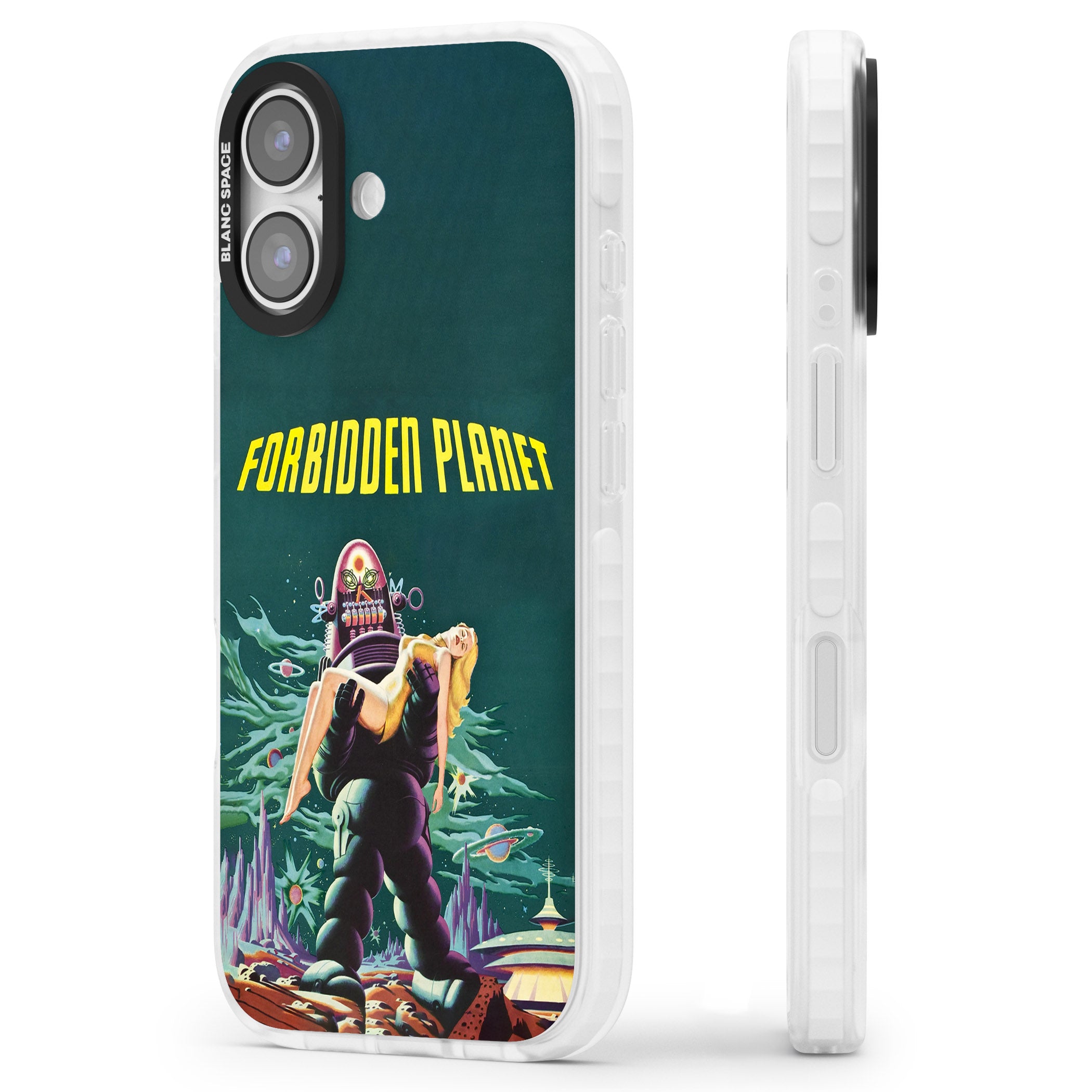 Forbidden Planet Poster iPhone 17 Impact Pro Clear Phone Case Side Profile