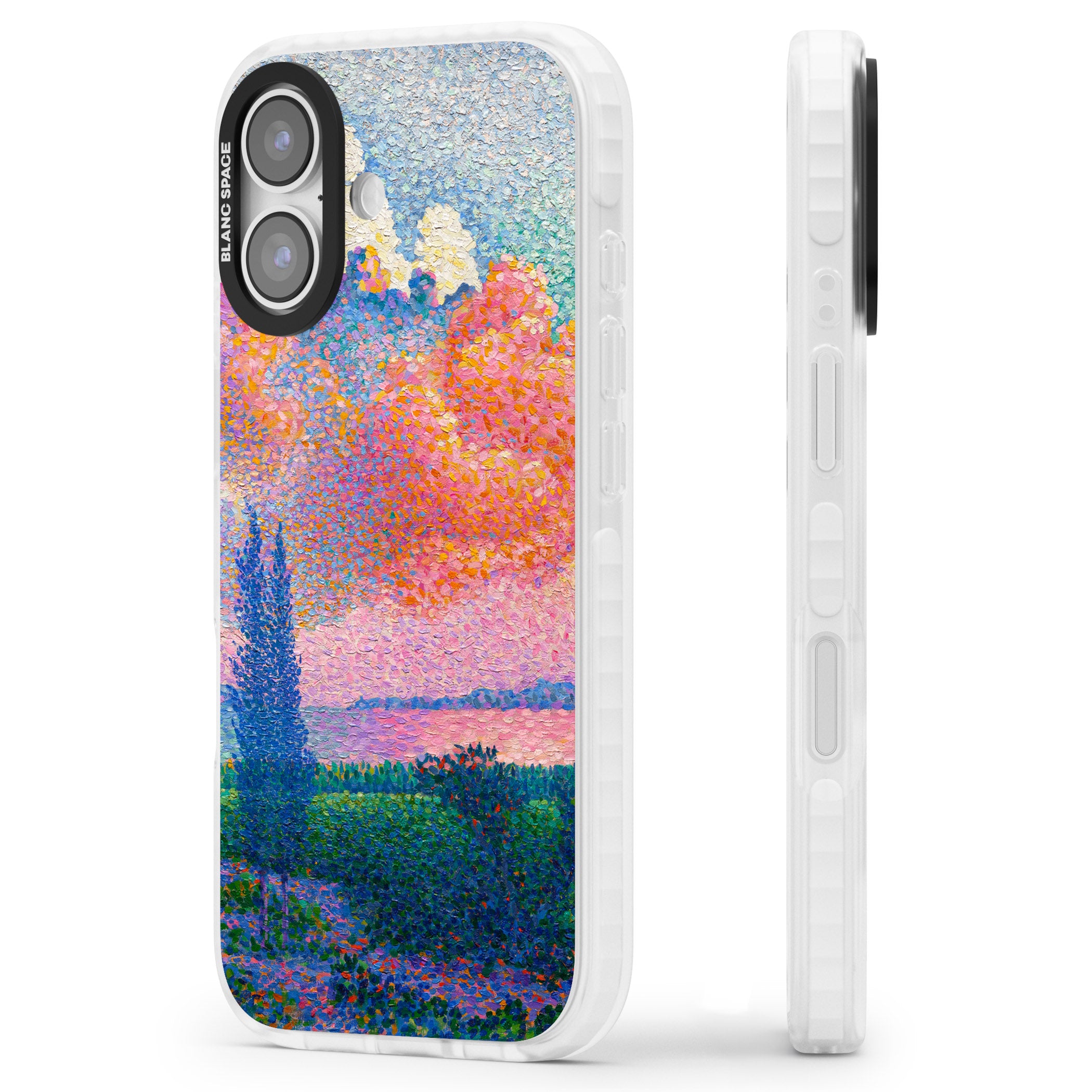 The Pink Cloud iPhone 17 Impact Pro Clear Phone Case Side Profile