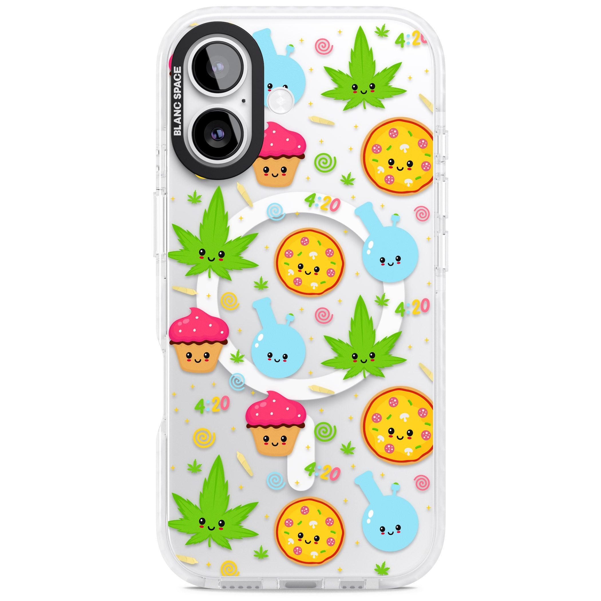 Kawaii Weed Pattern iPhone 17 Impact Pro Clear Phone Case