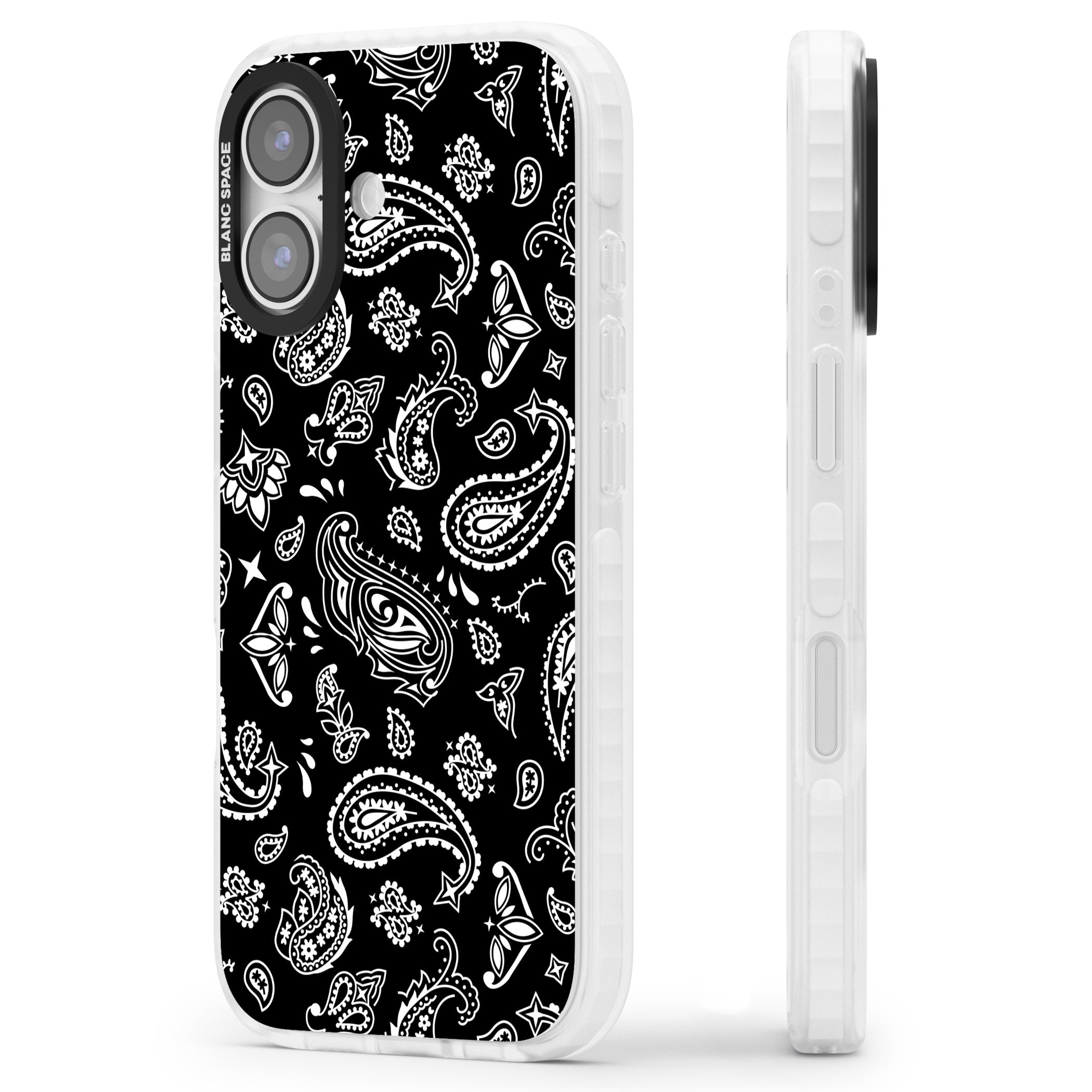 Black Bandana iPhone 17 Impact Pro Clear Phone Case Side Profile