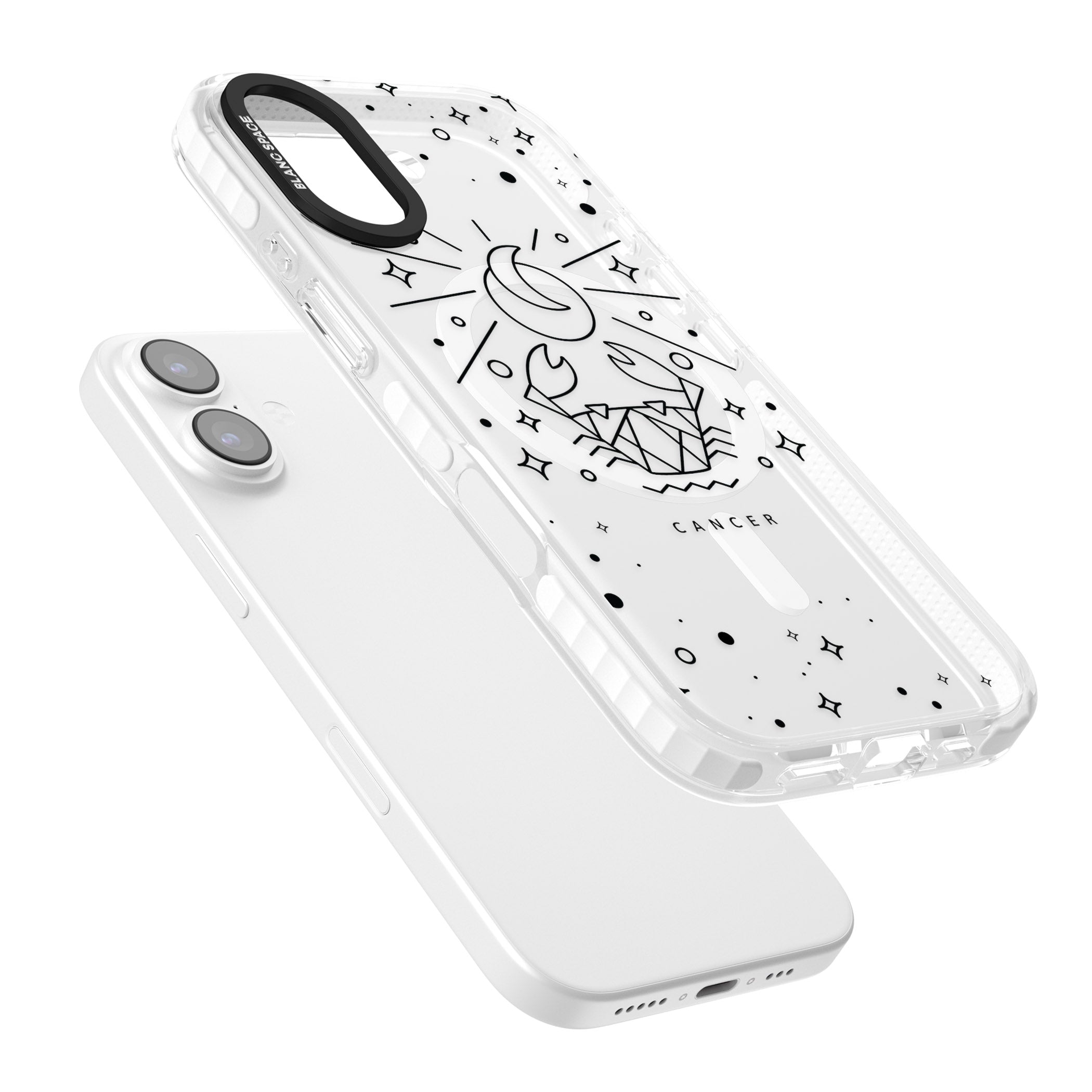 Zodiac Cancer Moon iPhone 17 Impact Pro Clear Phone Case Colours