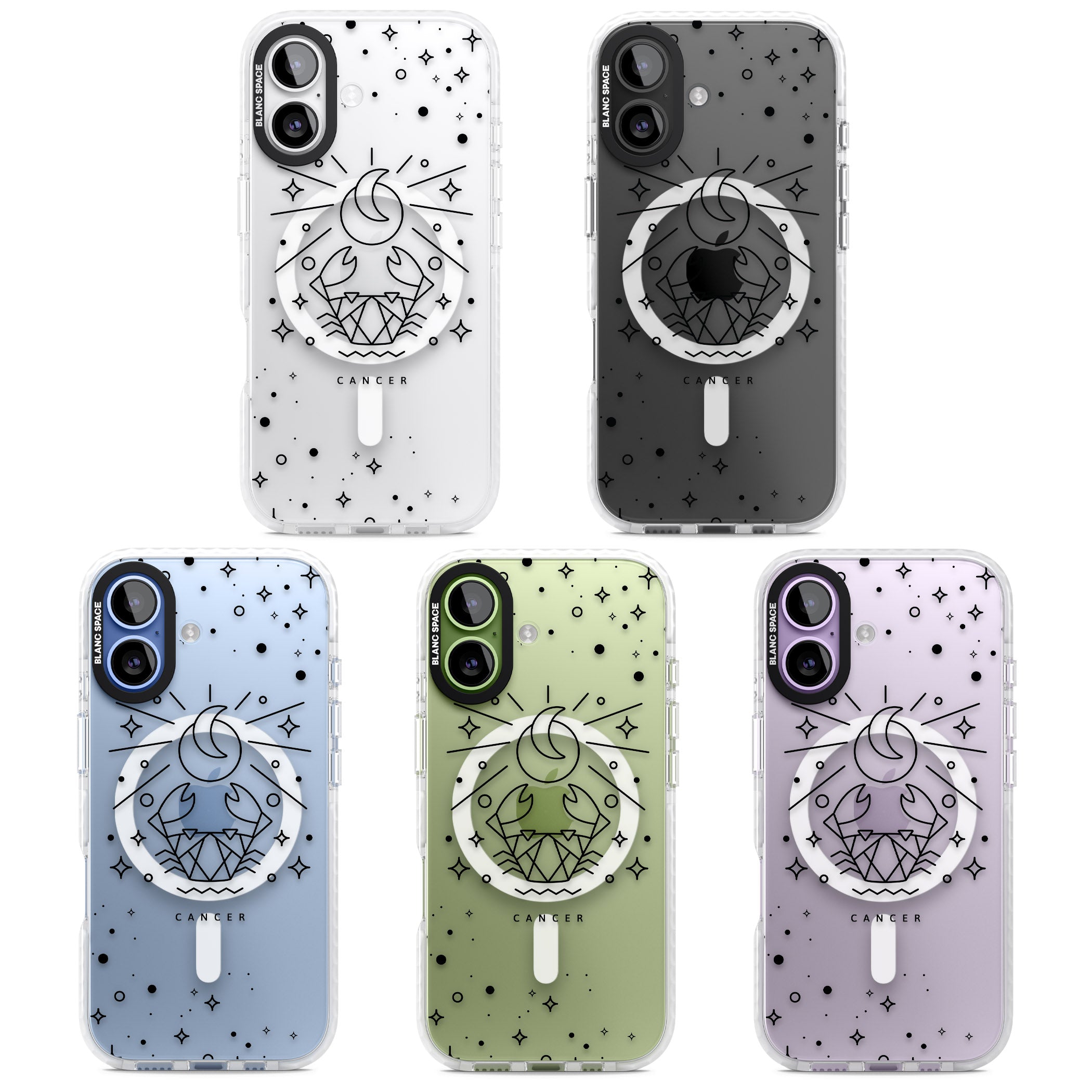 Zodiac Cancer Moon iPhone 17 Impact Pro Clear Phone Case APT Impact Protection