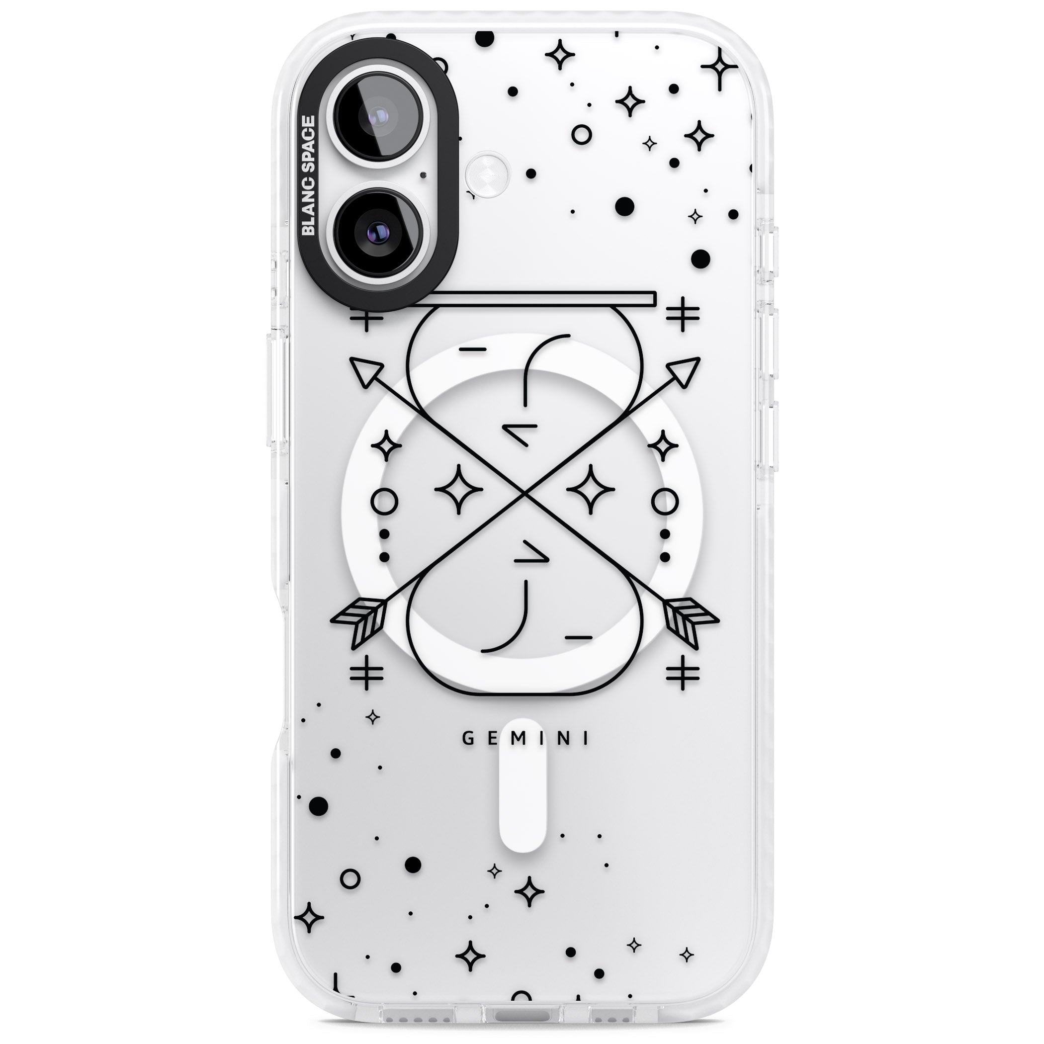 Gemini Zodiac iPhone 17 Impact Pro Clear Phone Case