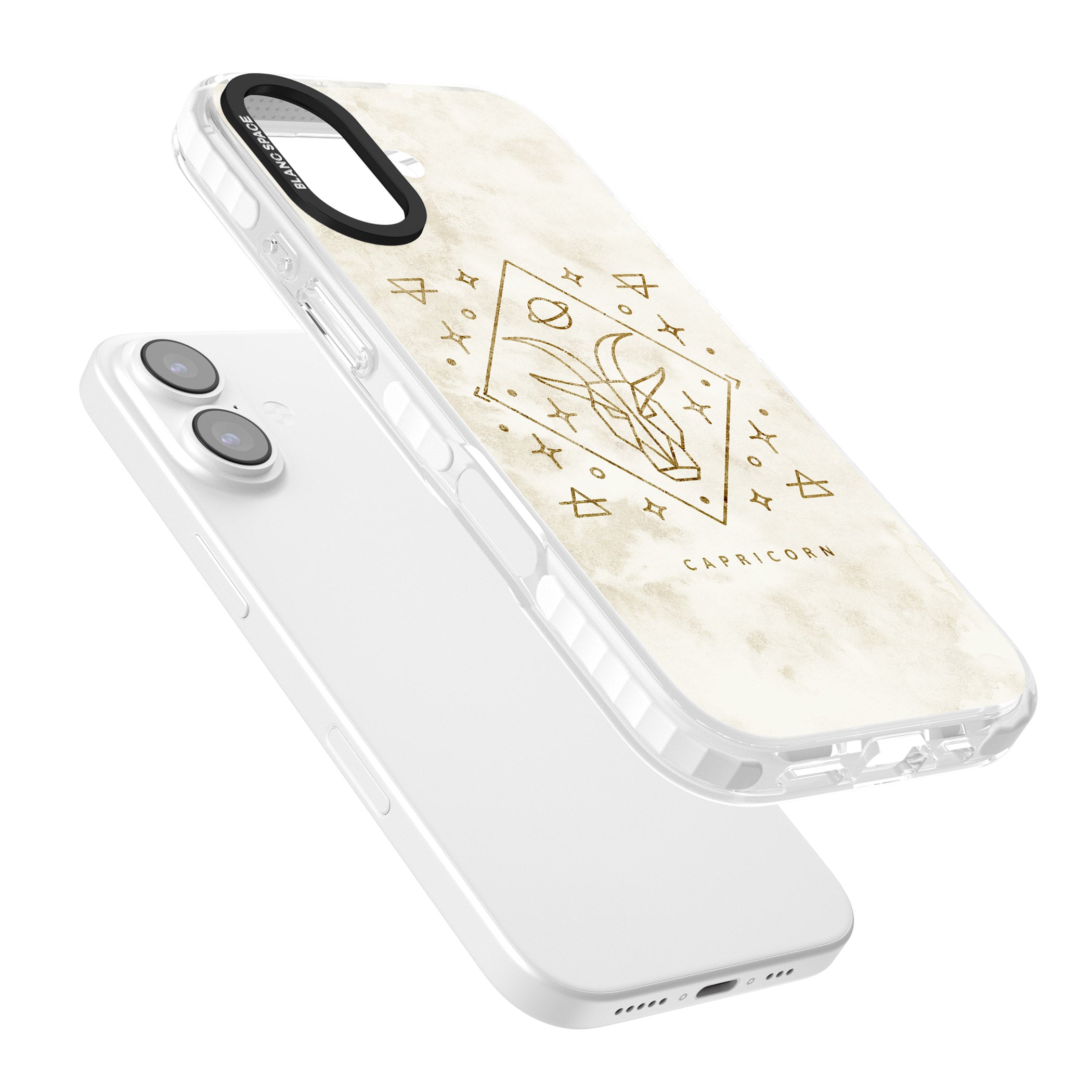 Capricorn Gold Zodiac Design iPhone 17 Impact Pro Clear Phone Case Colours