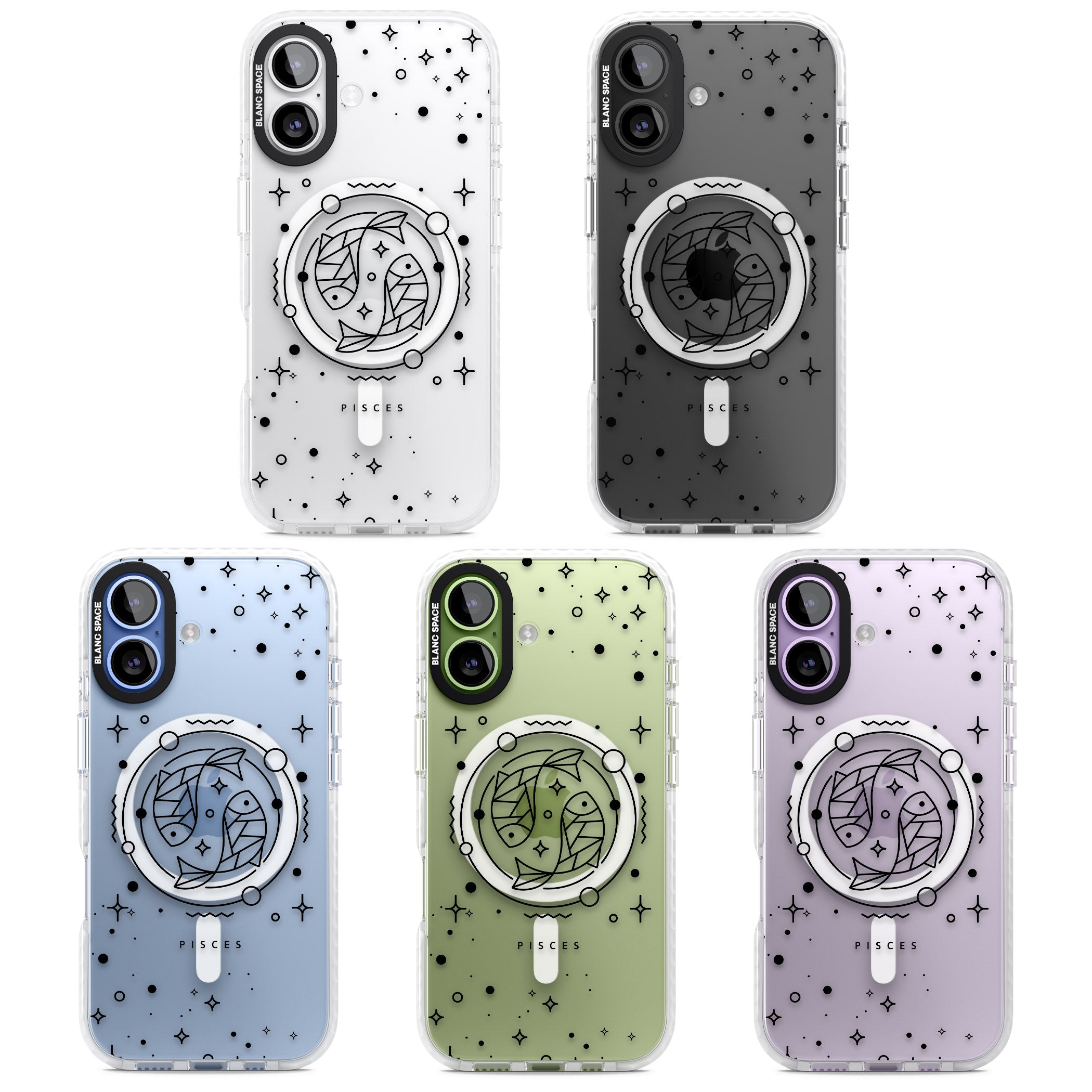 Pisces Emblem Transparent iPhone 17 Impact Pro Clear Phone Case APT Impact Protection