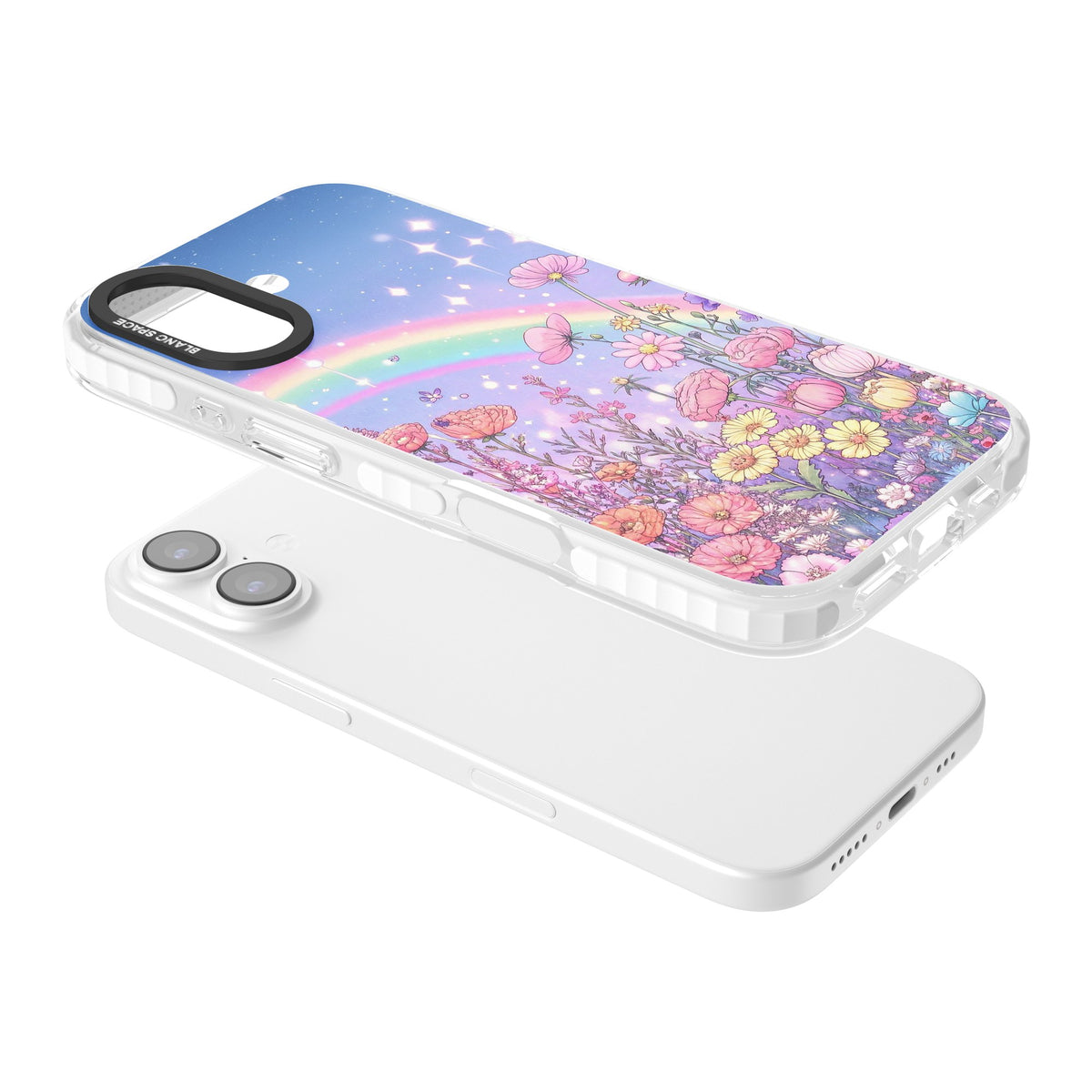 Magical Meadow iPhone 16 / iPhone 16 Plus / iPhone 17 Impact Clear Phone Case angled