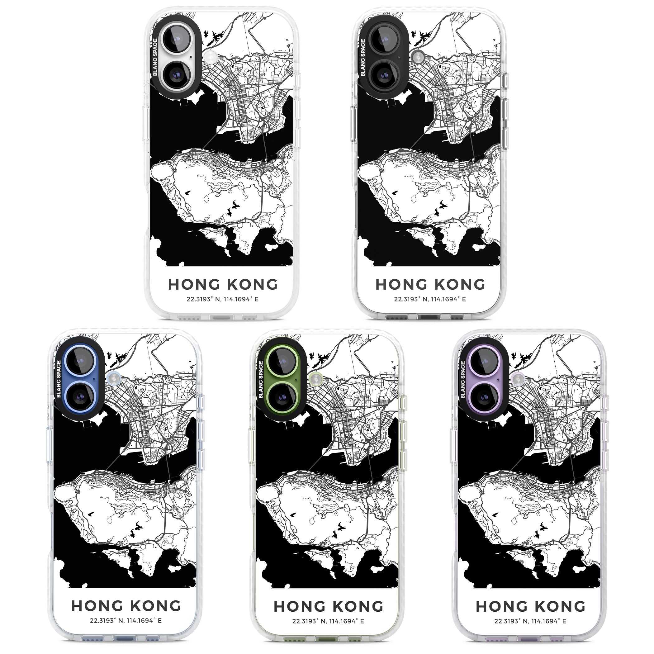 Hong Kong Map iPhone 17 Impact Clear Phone Case APT Impact Protection