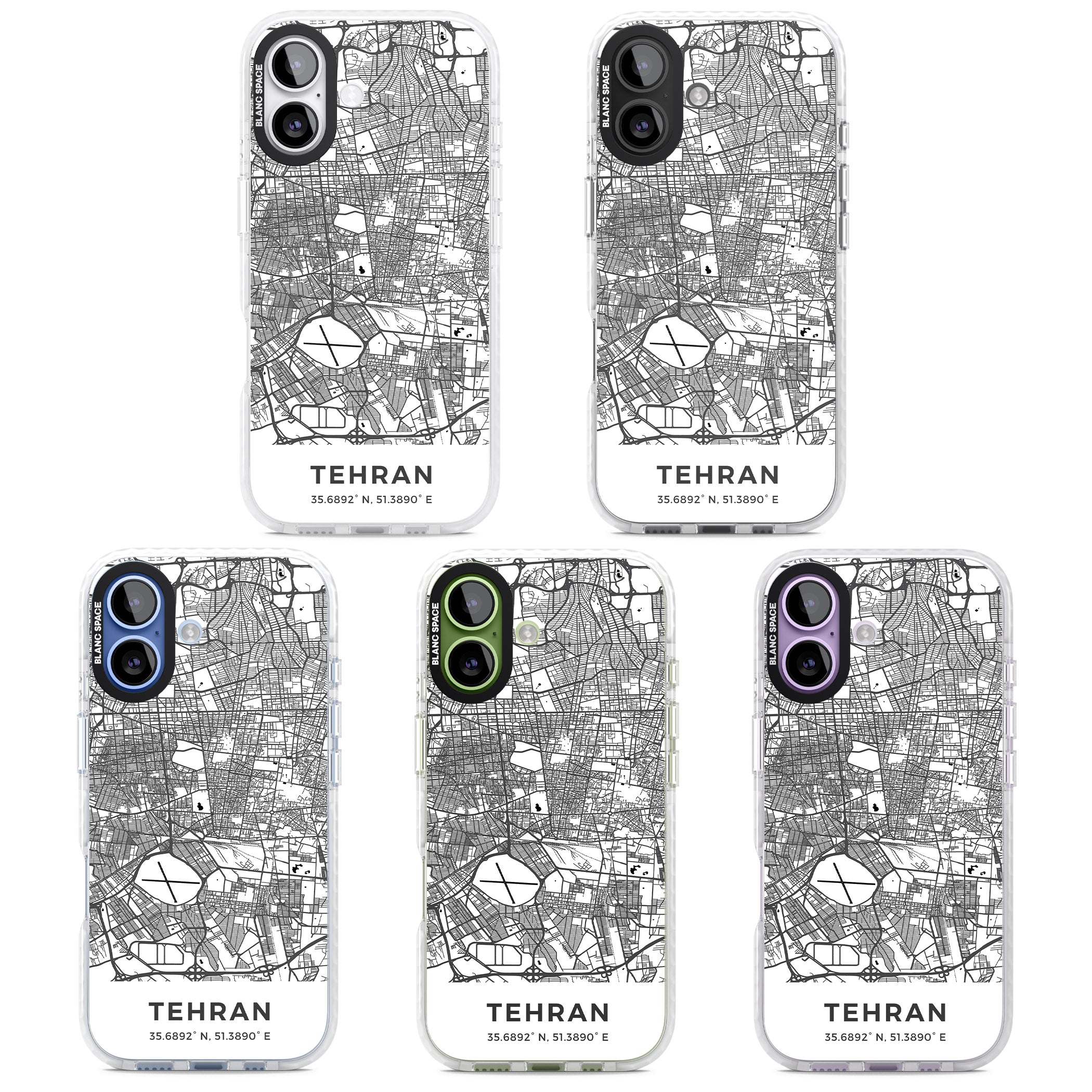 Tehran Map iPhone 17 Impact Clear Phone Case APT Impact Protection