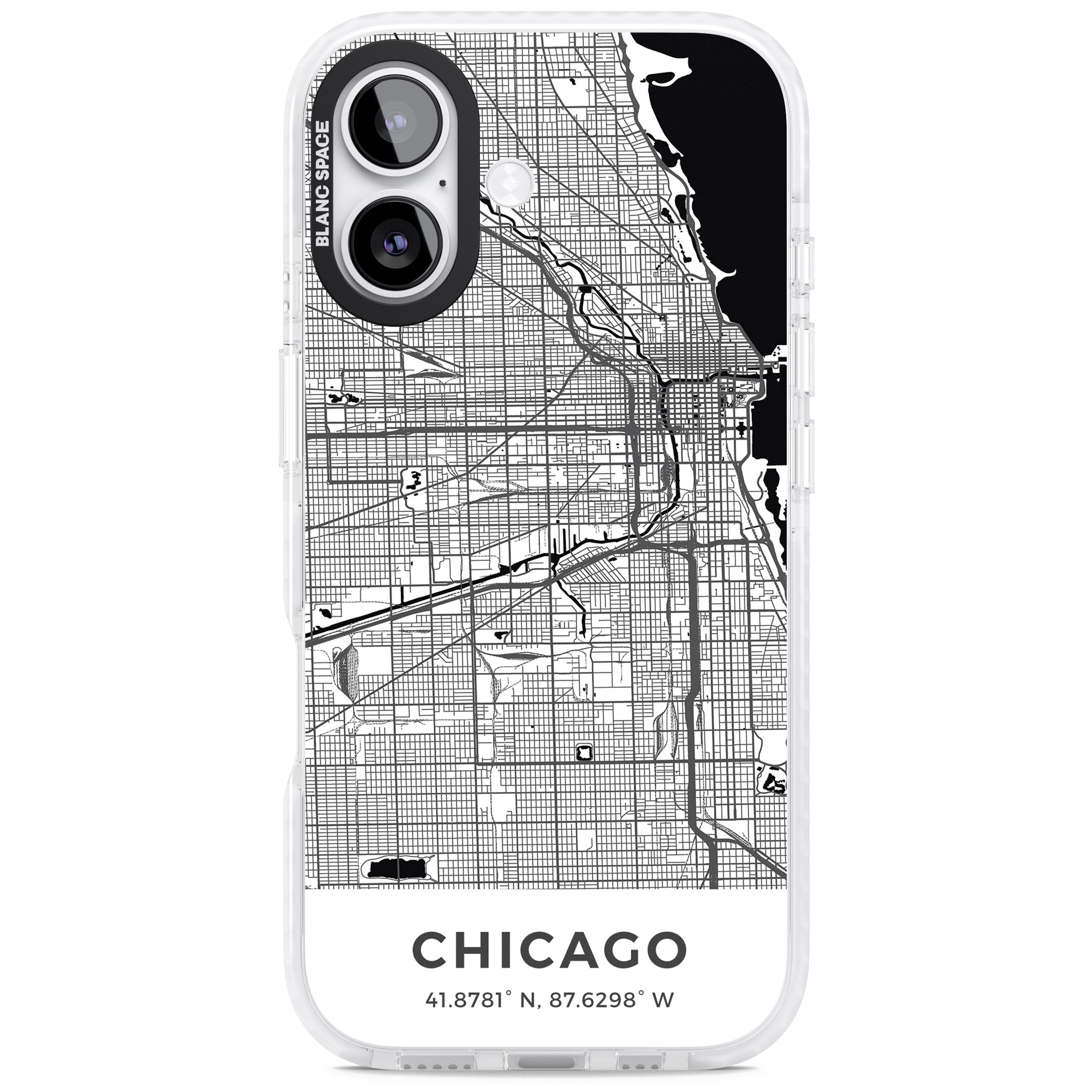 Chicago Map iPhone 17 Impact Clear Phone Case