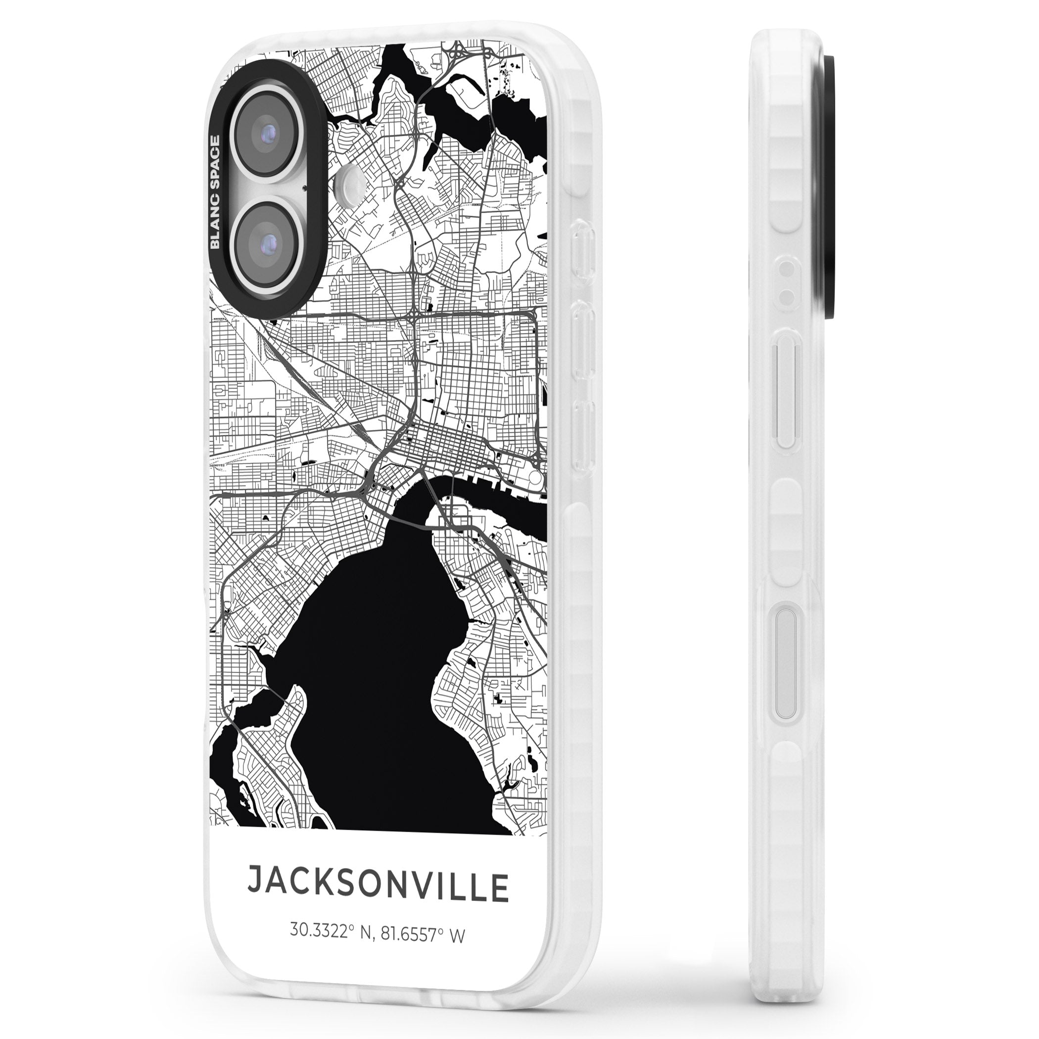 Jacksonville Map iPhone 17 Impact Clear Phone Case Side Profile