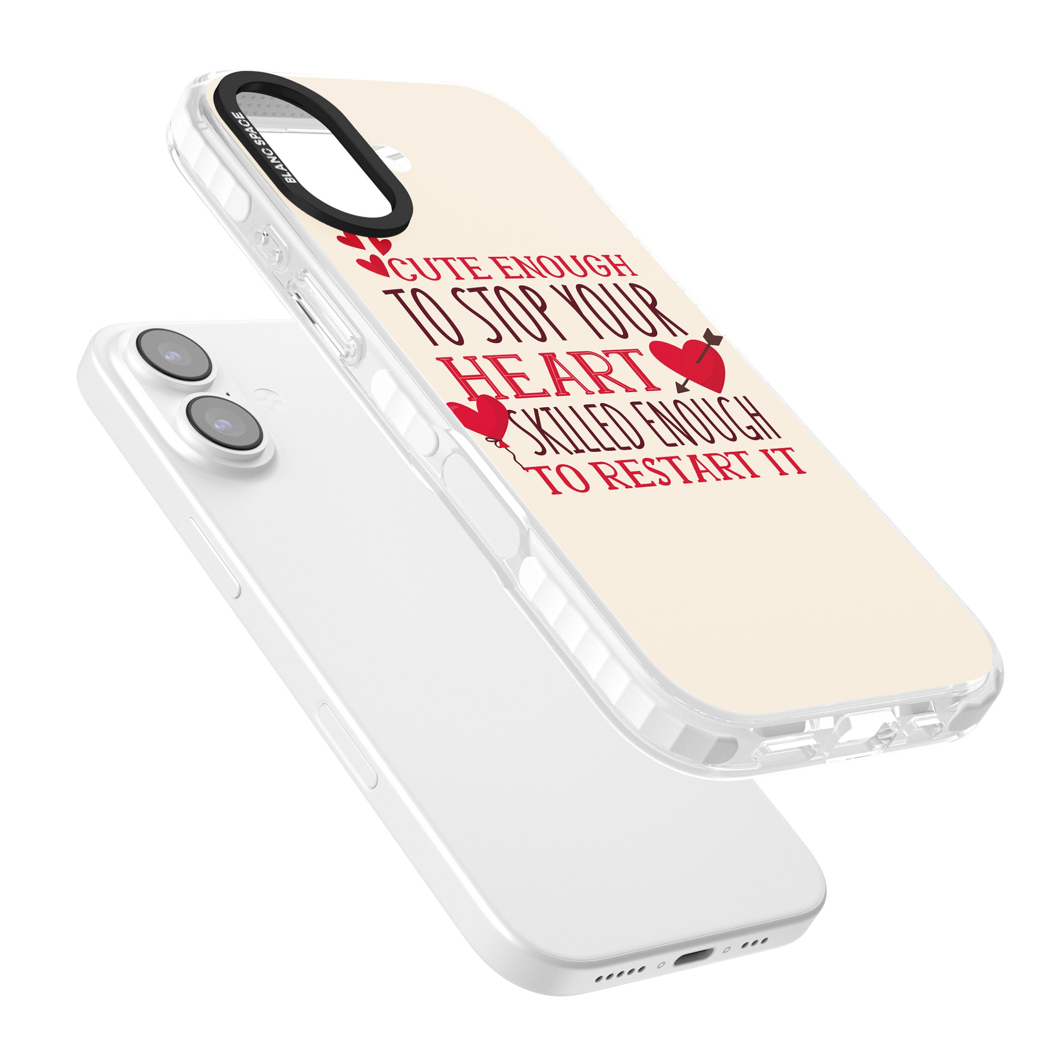 Cute Enough To Stop Your Heart iPhone 17 Impact Clear Phone Case Colours