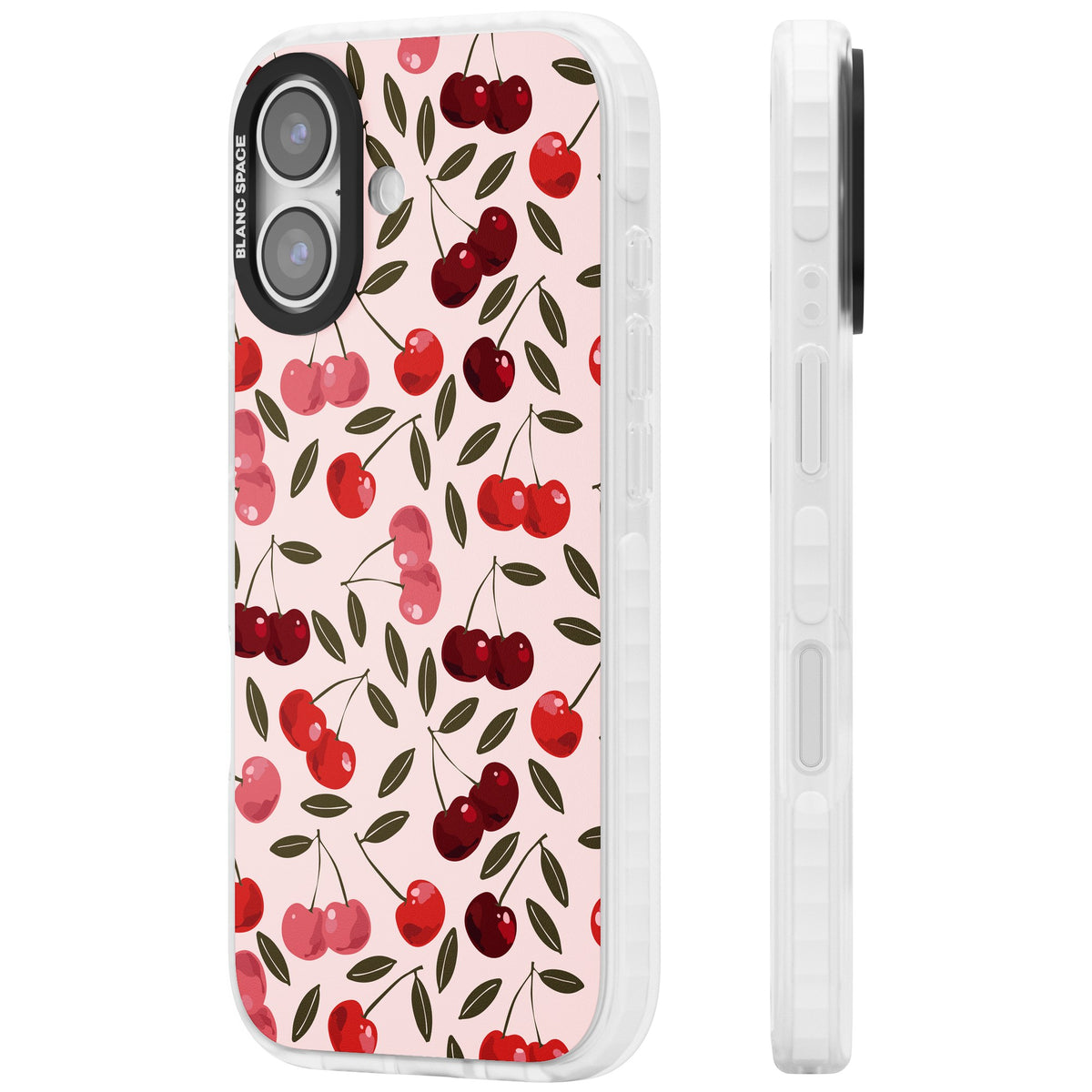 Cherry On Top (Pink) iPhone 16 / iPhone 16 Plus / iPhone 17 Impact Clear Phone Case side