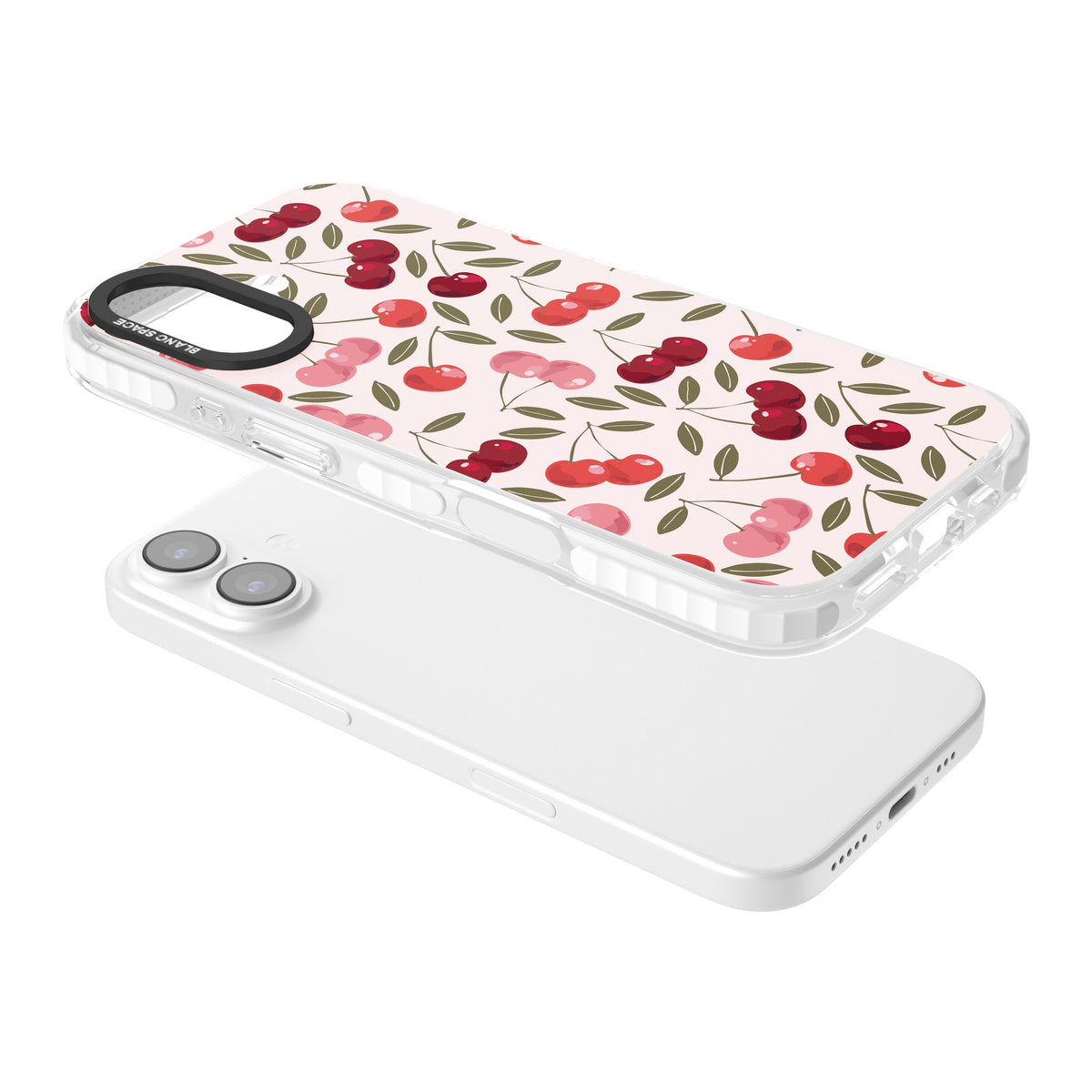 Cherry On Top (Pink) iPhone 16 / iPhone 16 Plus / iPhone 17 Impact Clear Phone Case angled