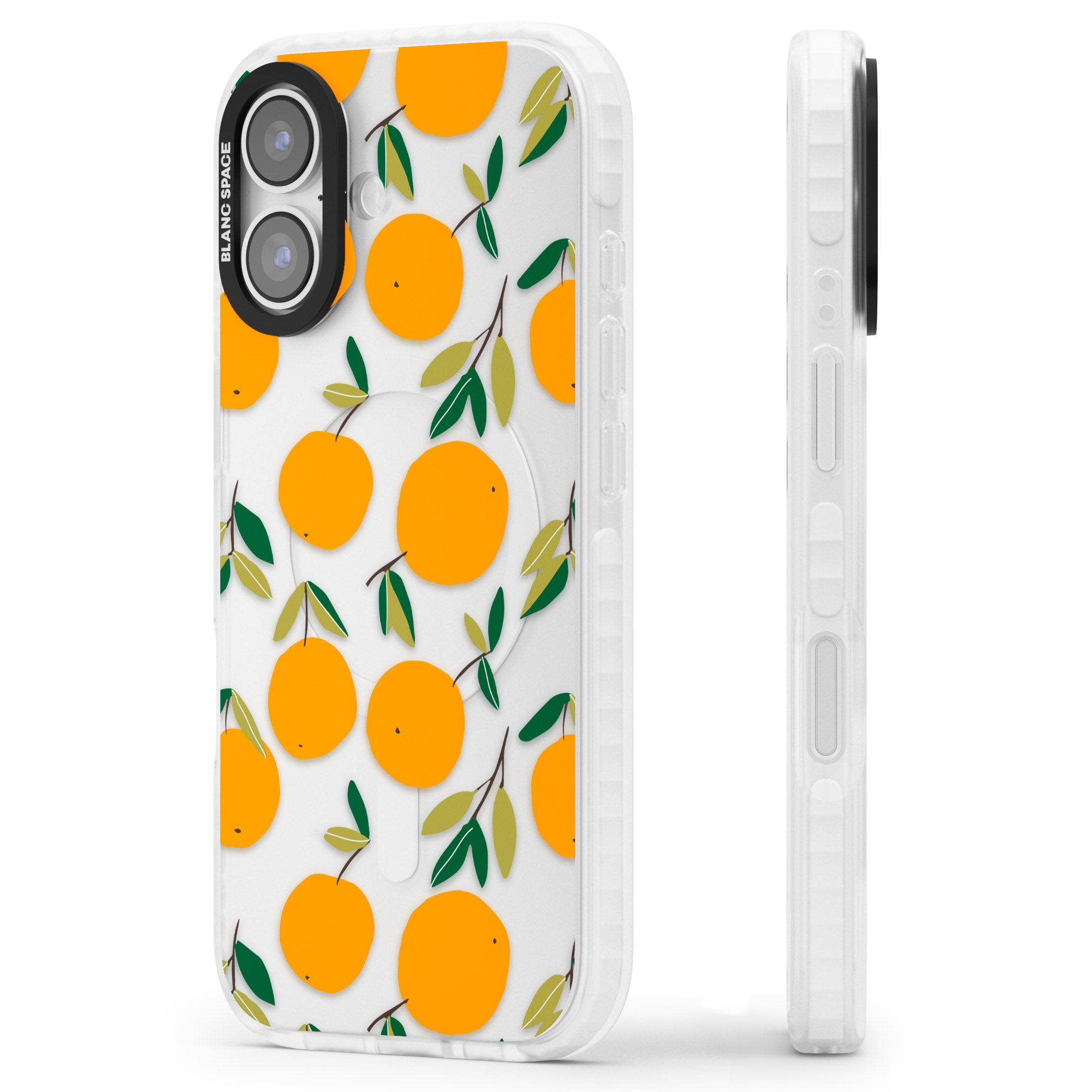 Citrus Grove iPhone 17 Impact Clear Phone Case Side Profile