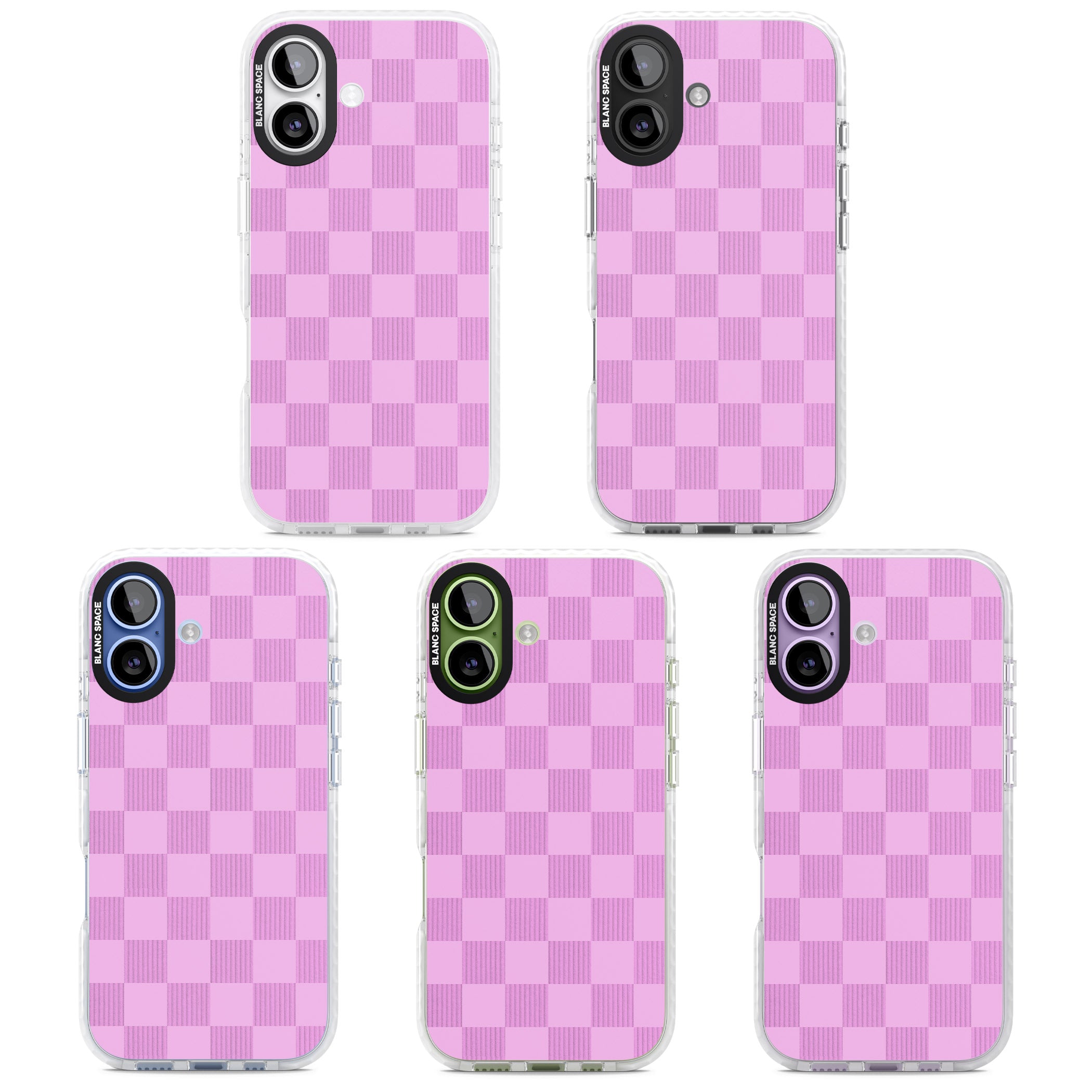 Bubblegum Checkered iPhone 17 Impact Clear Phone Case APT Impact Protection