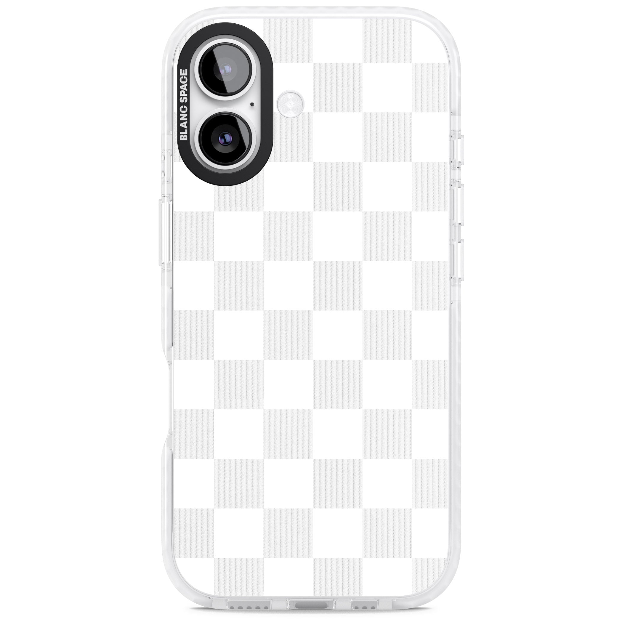 White Checkered iPhone 17 Impact Clear Phone Case