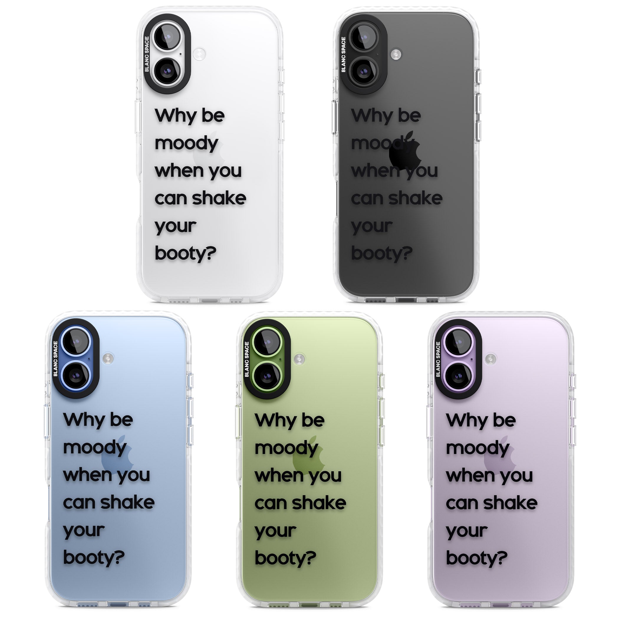 Why Be Moody? iPhone 17 Impact Clear Phone Case APT Impact Protection