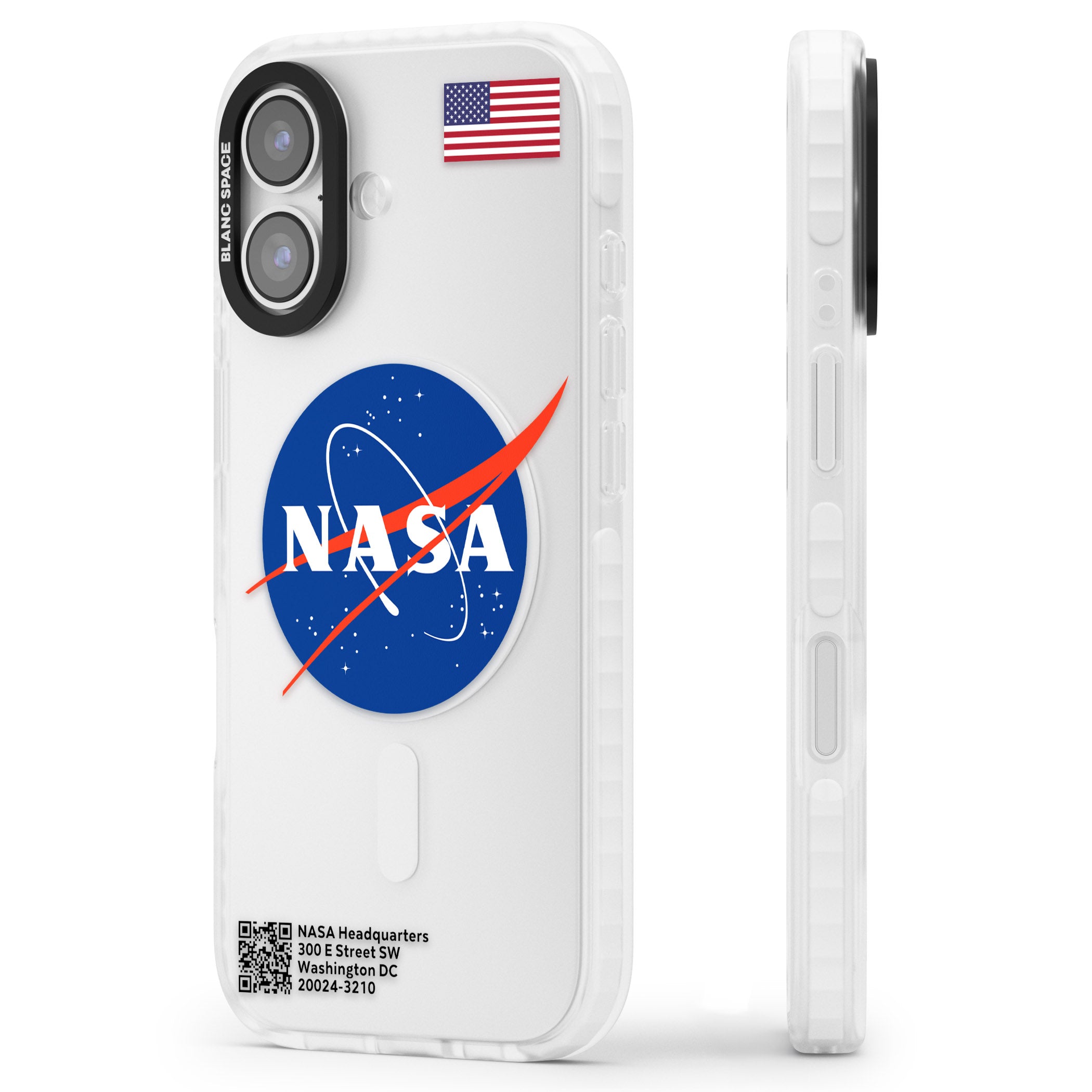 Nasa Meatball iPhone 17 Impact Clear Phone Case Side Profile